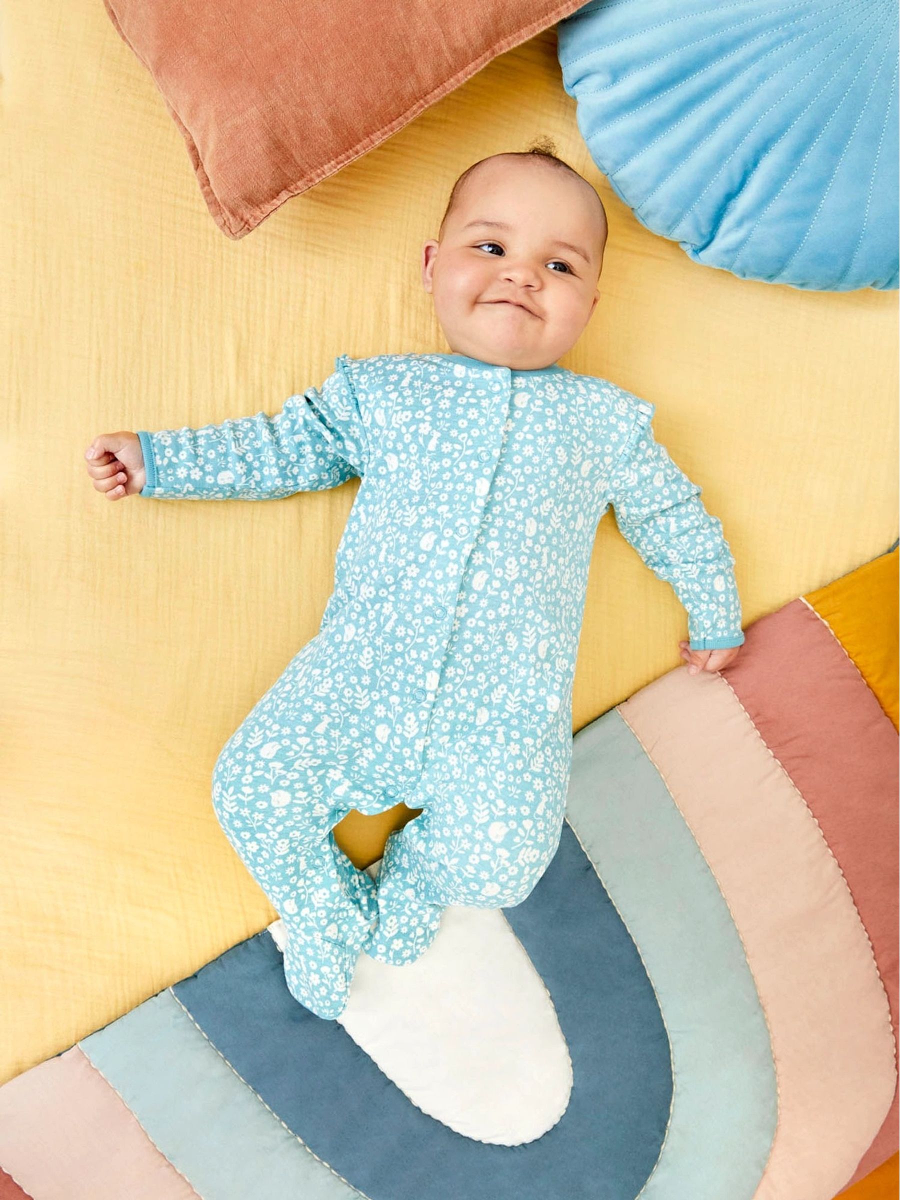 Pink 2-Pack Ditsy Sleepsuits - Image 5 of 5