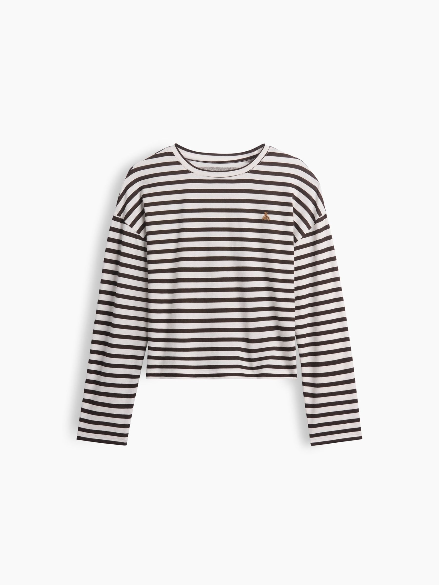 Brown Stripe Oversized Long Sleeve T-Shirt - Image 3 of 4