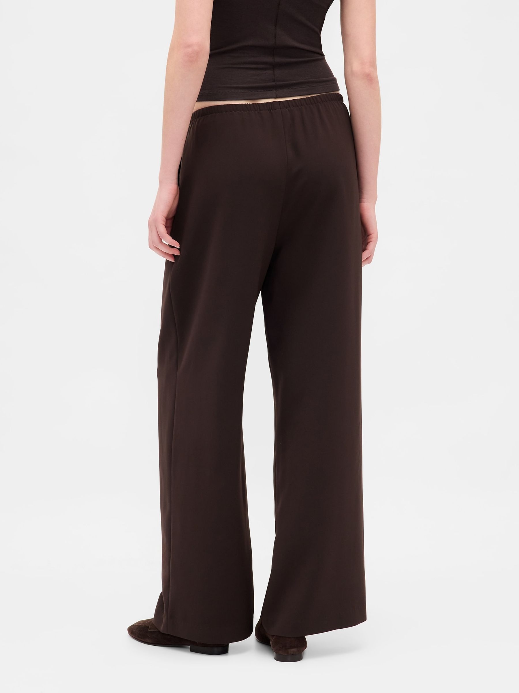 Dark Brown Easy Wide-Leg Trousers - Image 2 of 6