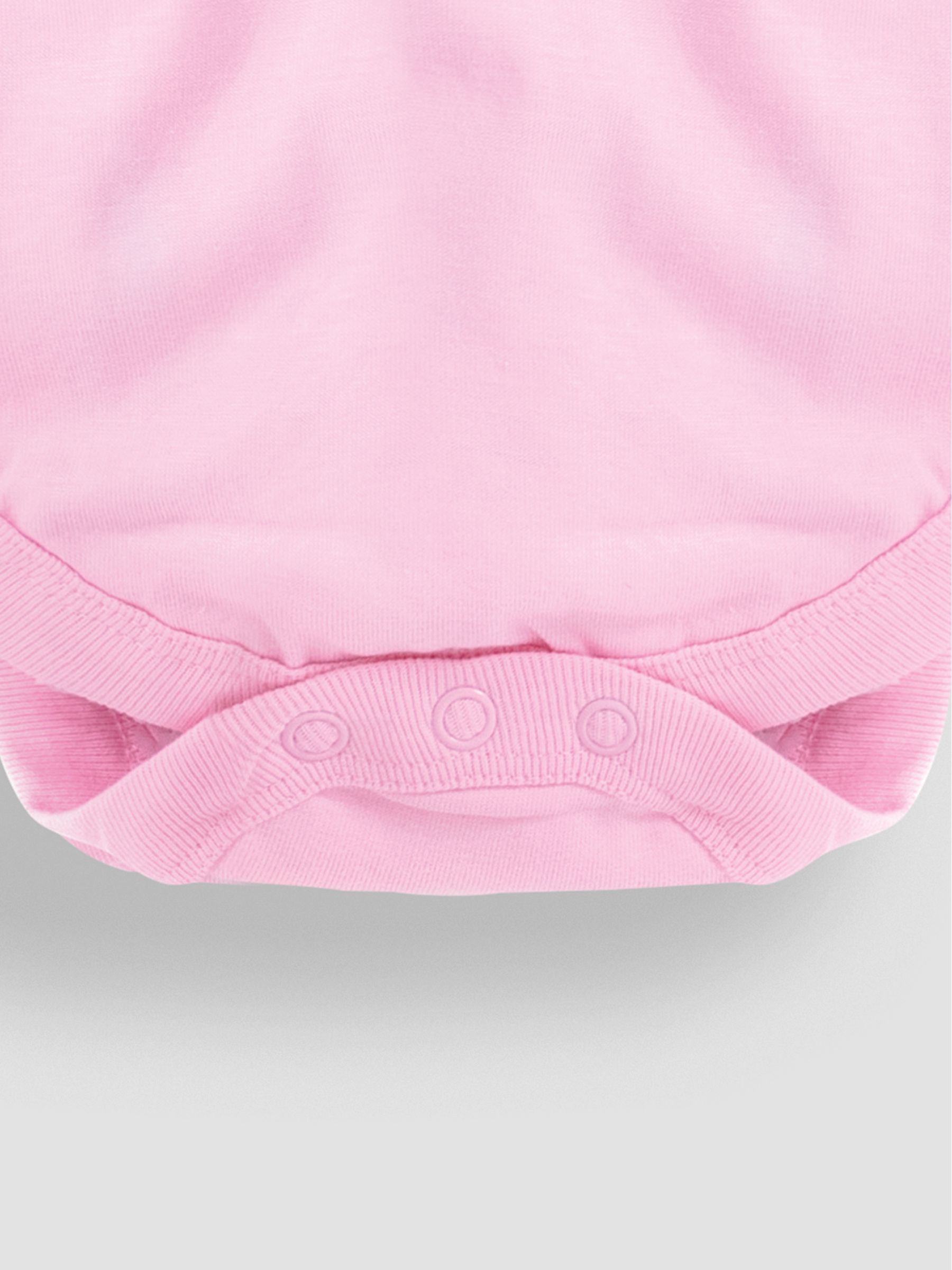 Pink Plain Long Sleeve Peter Pan Bodysuit - Image 2 of 3