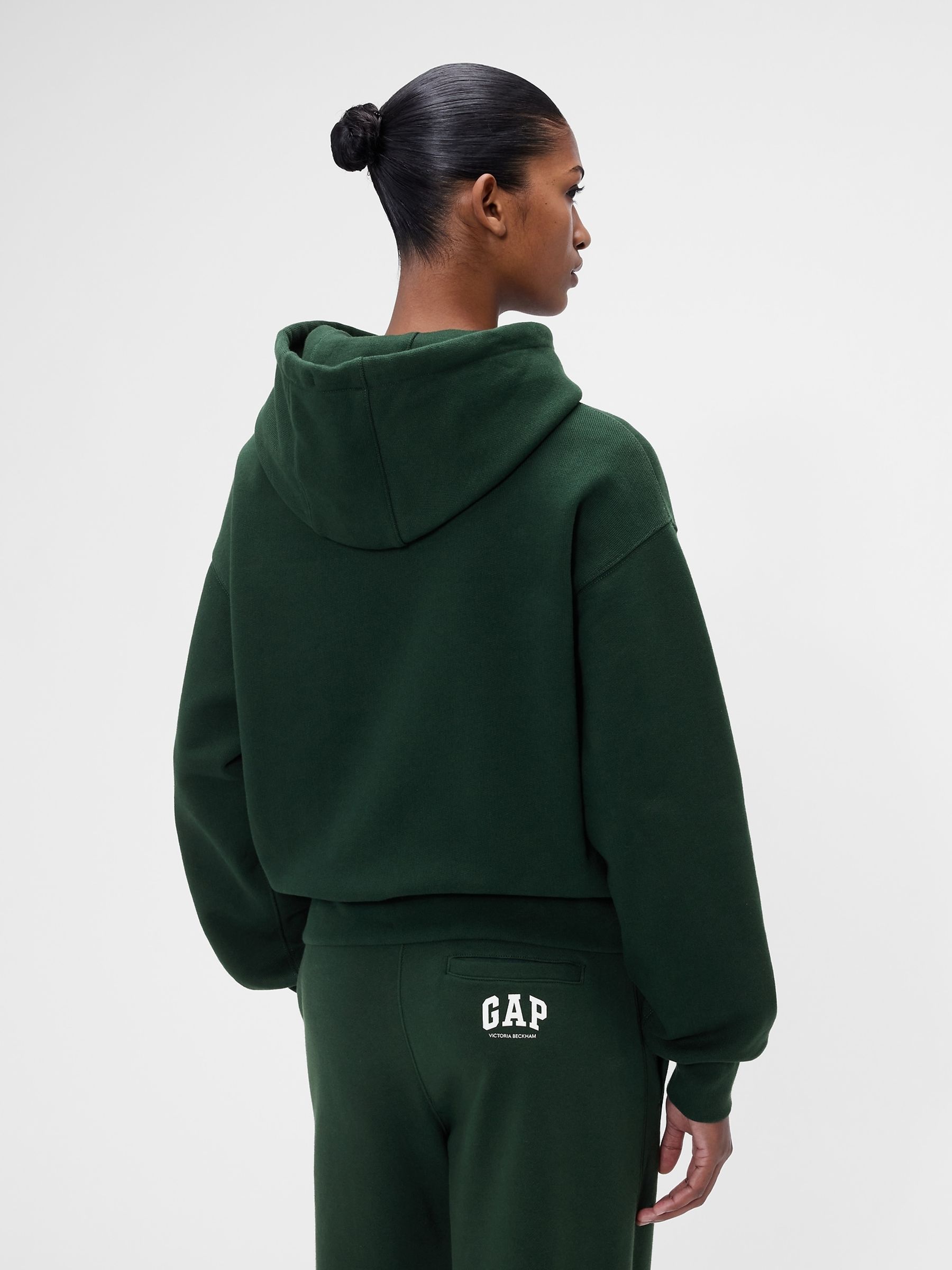 Gap x Victoria Beckham Green Heavyweight French Terry Hoodie - Image 2 of 8