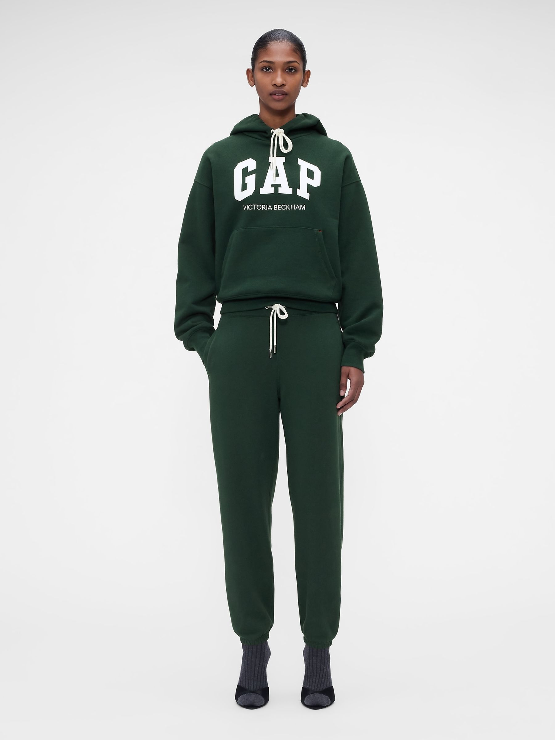 Gap x Victoria Beckham Green Heavyweight French Terry Hoodie - Image 3 of 8