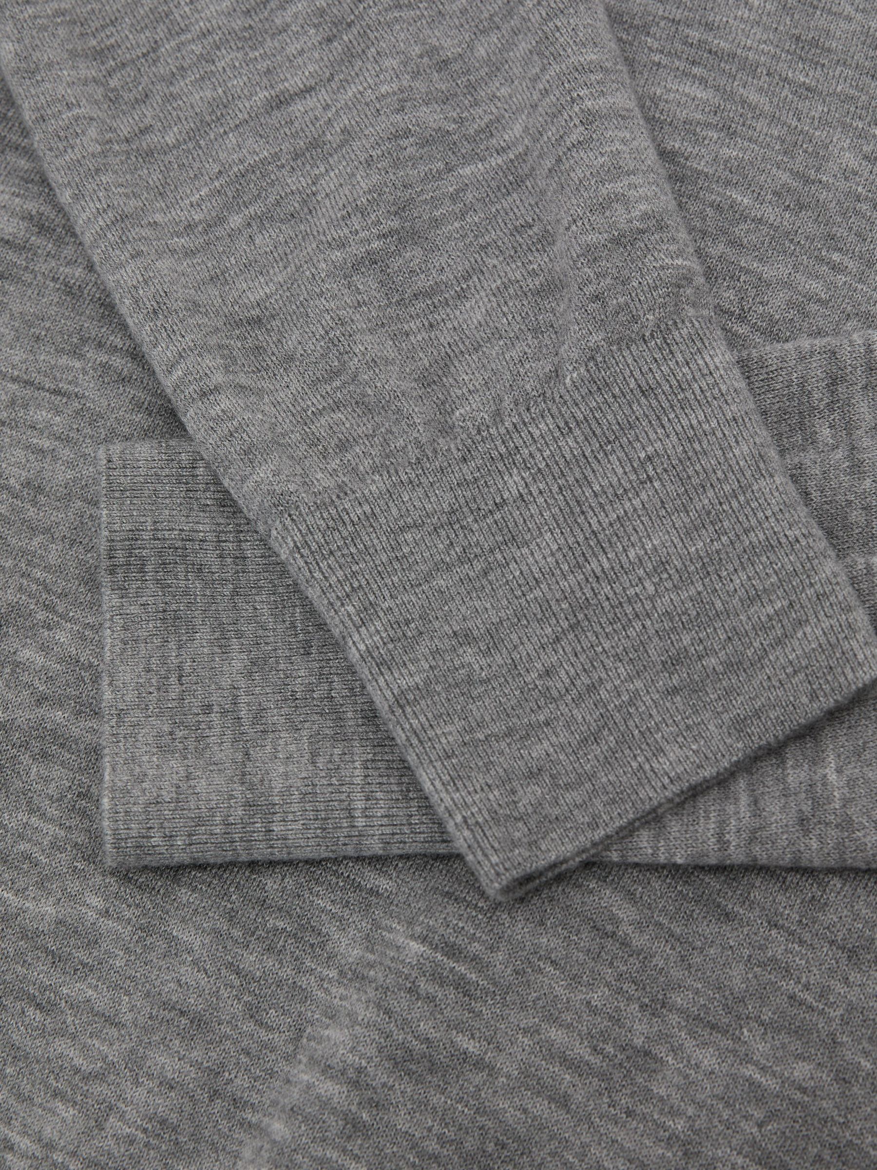 Ultra-Soft Merino Wool High-Neck Jumper in Grey - Image 6 of 6