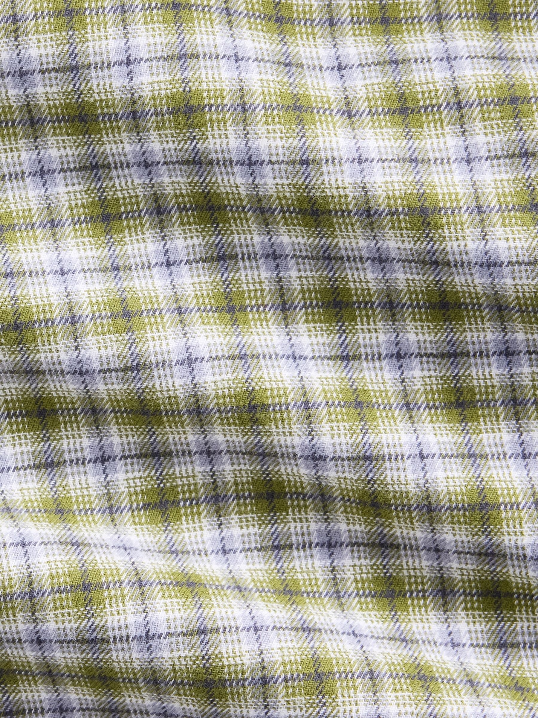 Green Check Oversized Straight-Hem Flannel Shirt - Image 4 of 4 Green Check Oversized Straight-Hem Flannel Shirt - Image 4 of 4