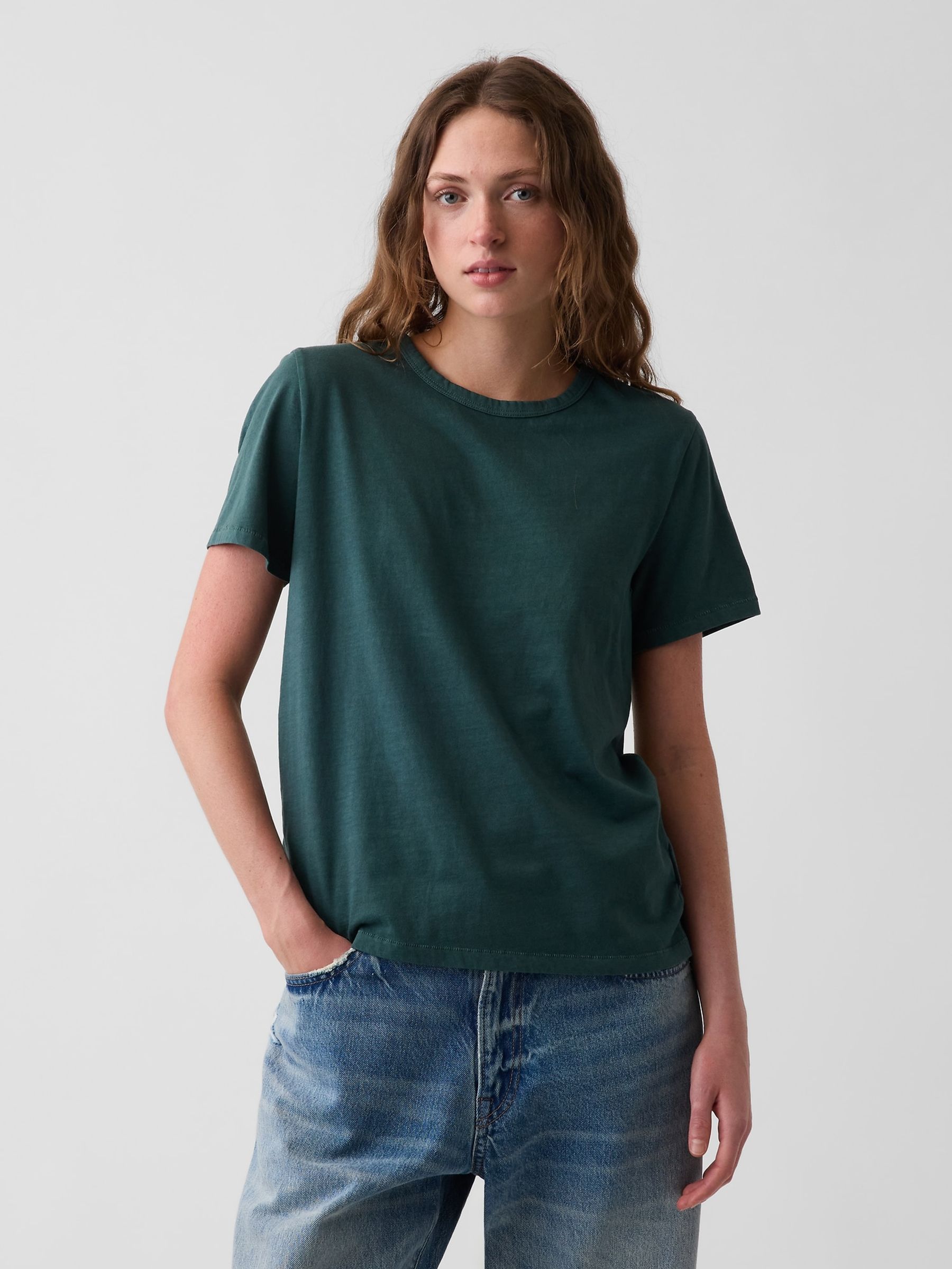 Dark Green Vintage Soft Short Sleeve T-Shirt - Image 1 of 4 Dark Green Vintage Soft Short Sleeve T-Shirt - Image 1 of 4