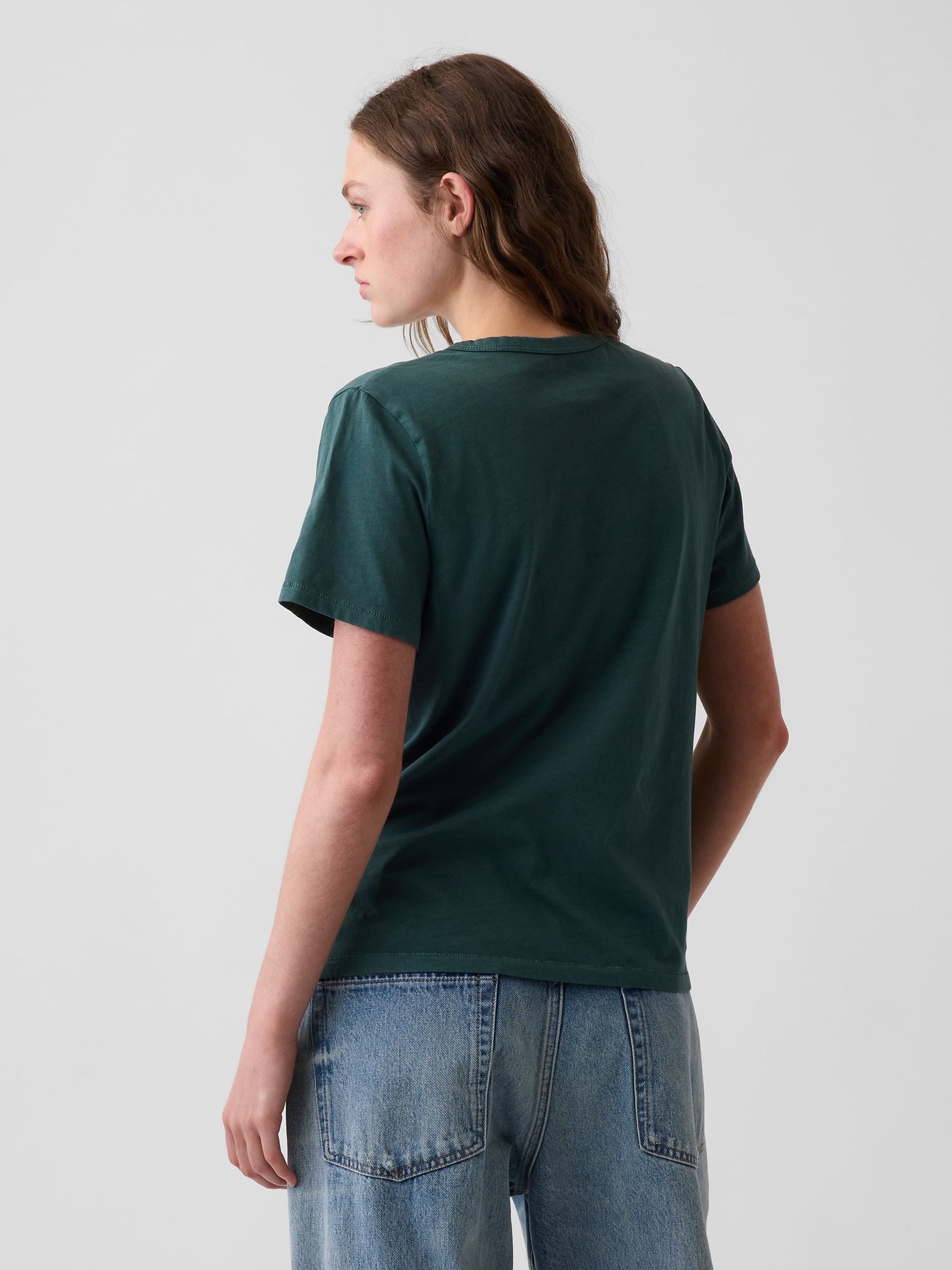 Dark Green Vintage Soft Short Sleeve T-Shirt - Image 2 of 4 Dark Green Vintage Soft Short Sleeve T-Shirt - Image 2 of 4