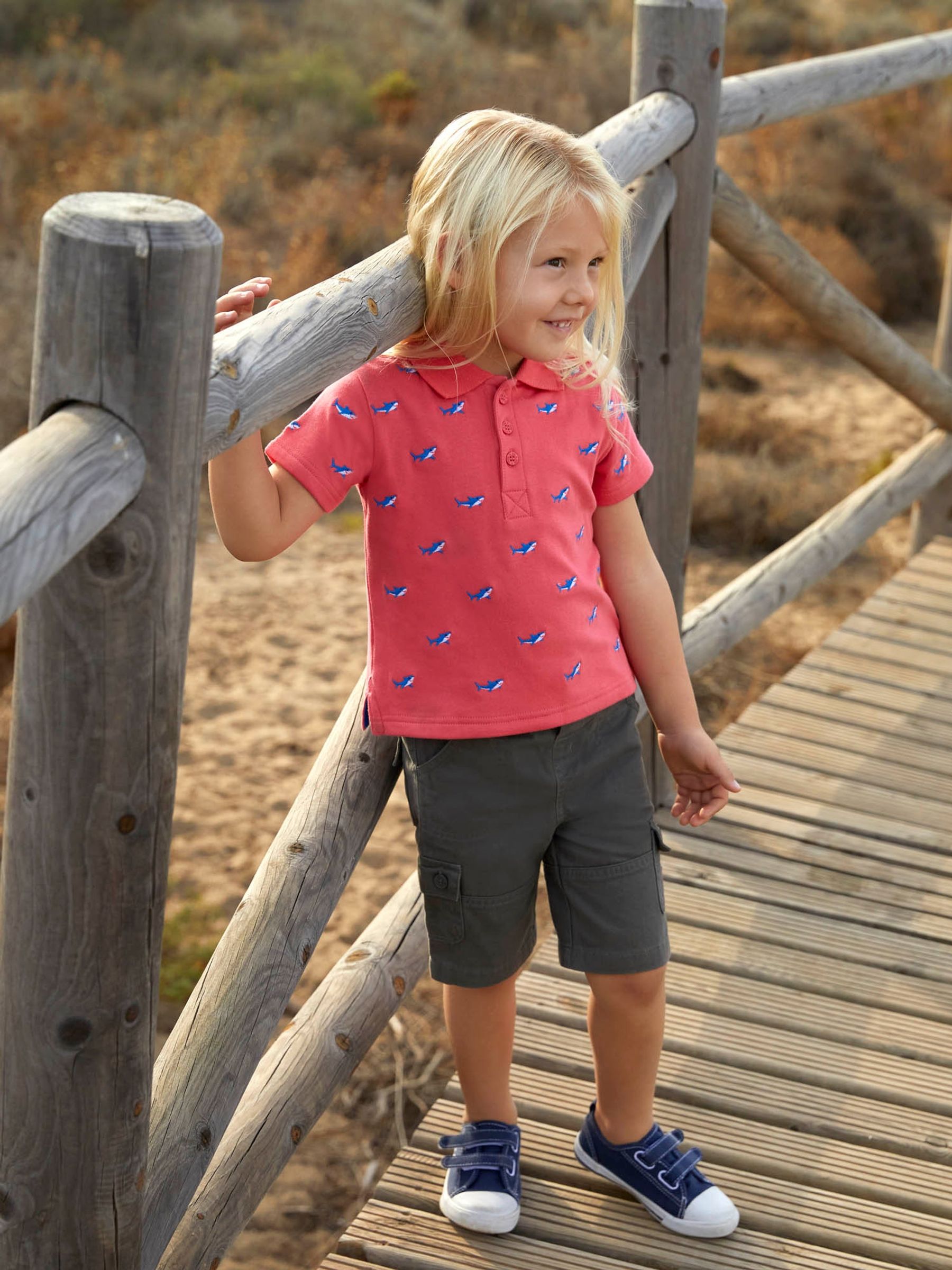 Pink Shark Embroidered Polo Shirt - Image 1 of 4