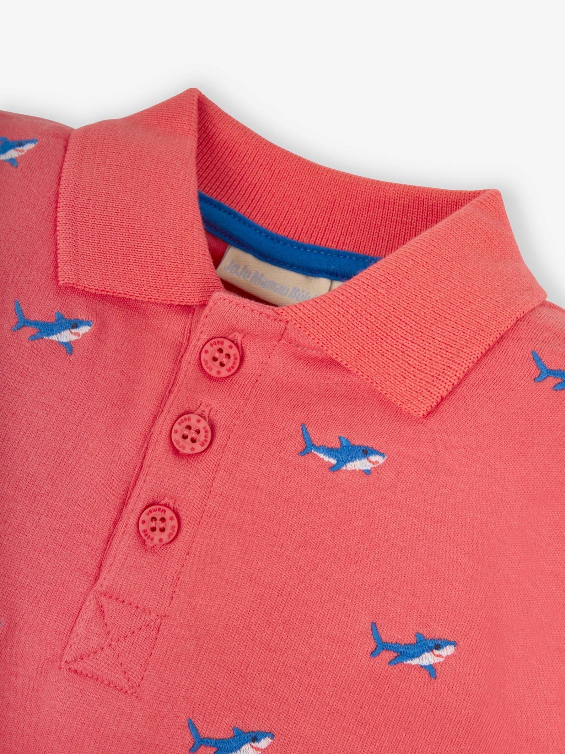 Pink Shark Embroidered Polo Shirt - Image 4 of 4