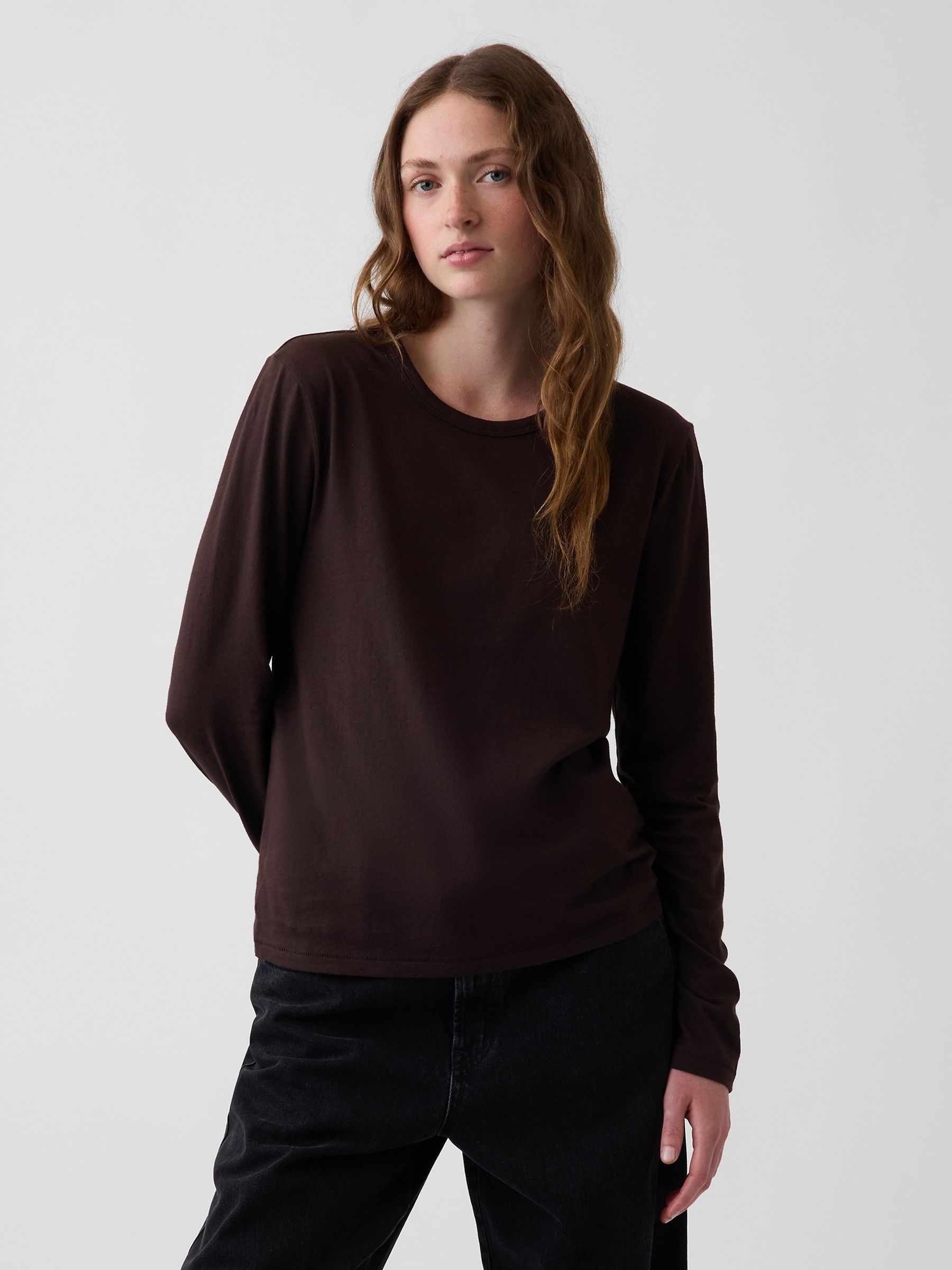 Dark Brown Vintage Soft Long Sleeve T-Shirt - Image 1 of 4