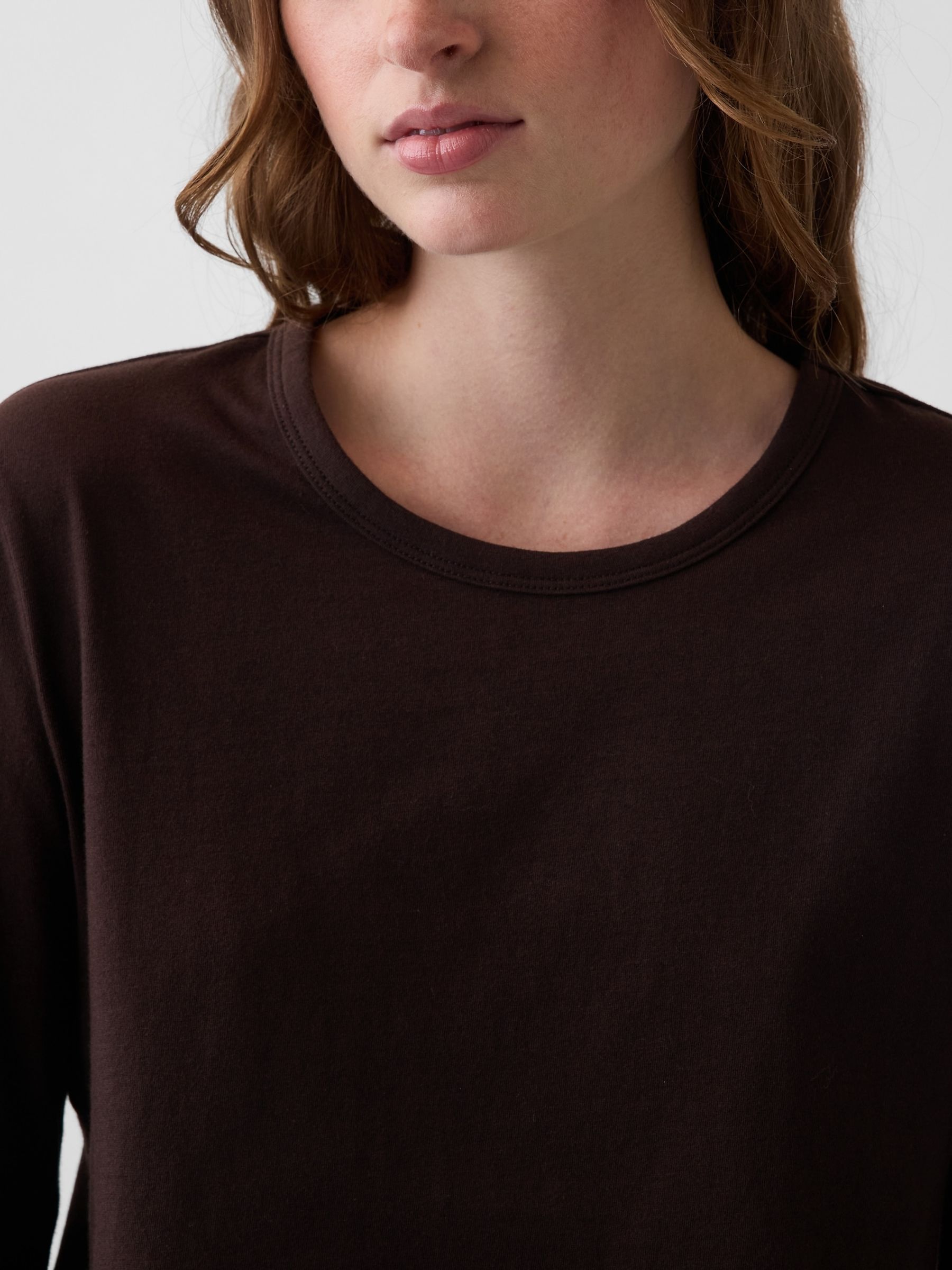 Dark Brown Vintage Soft Long Sleeve T-Shirt - Image 4 of 4 Dark Brown Vintage Soft Long Sleeve T-Shirt - Image 4 of 4
