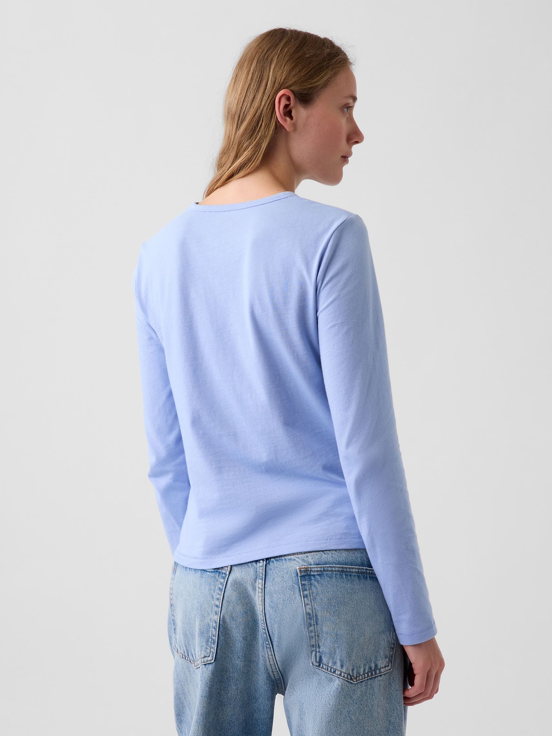 Light Blue Vintage Soft Long Sleeve T-Shirt - Image 2 of 4