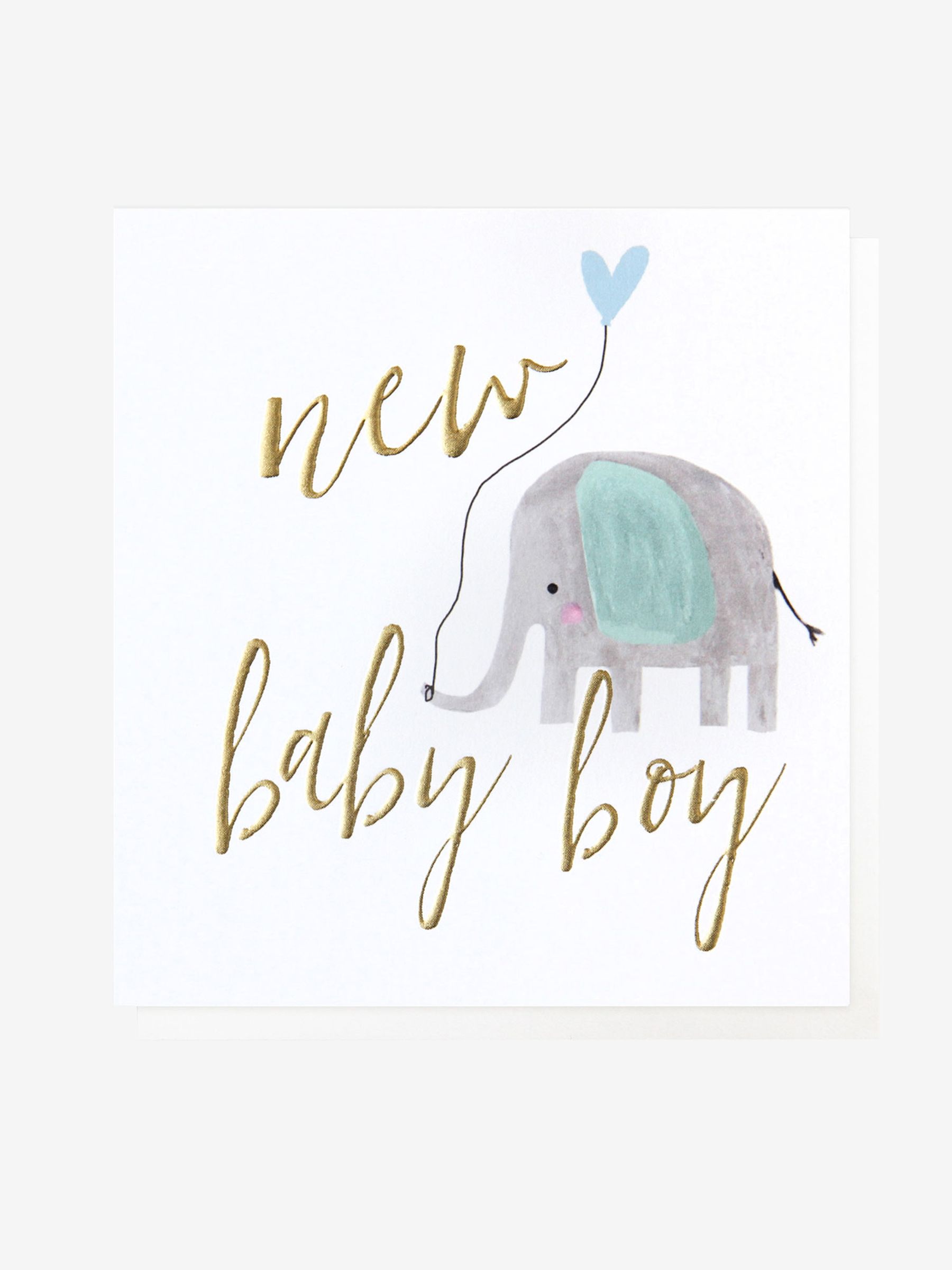 Caroline Gardner Elephant New Baby Boy Card - Image 1 of 1