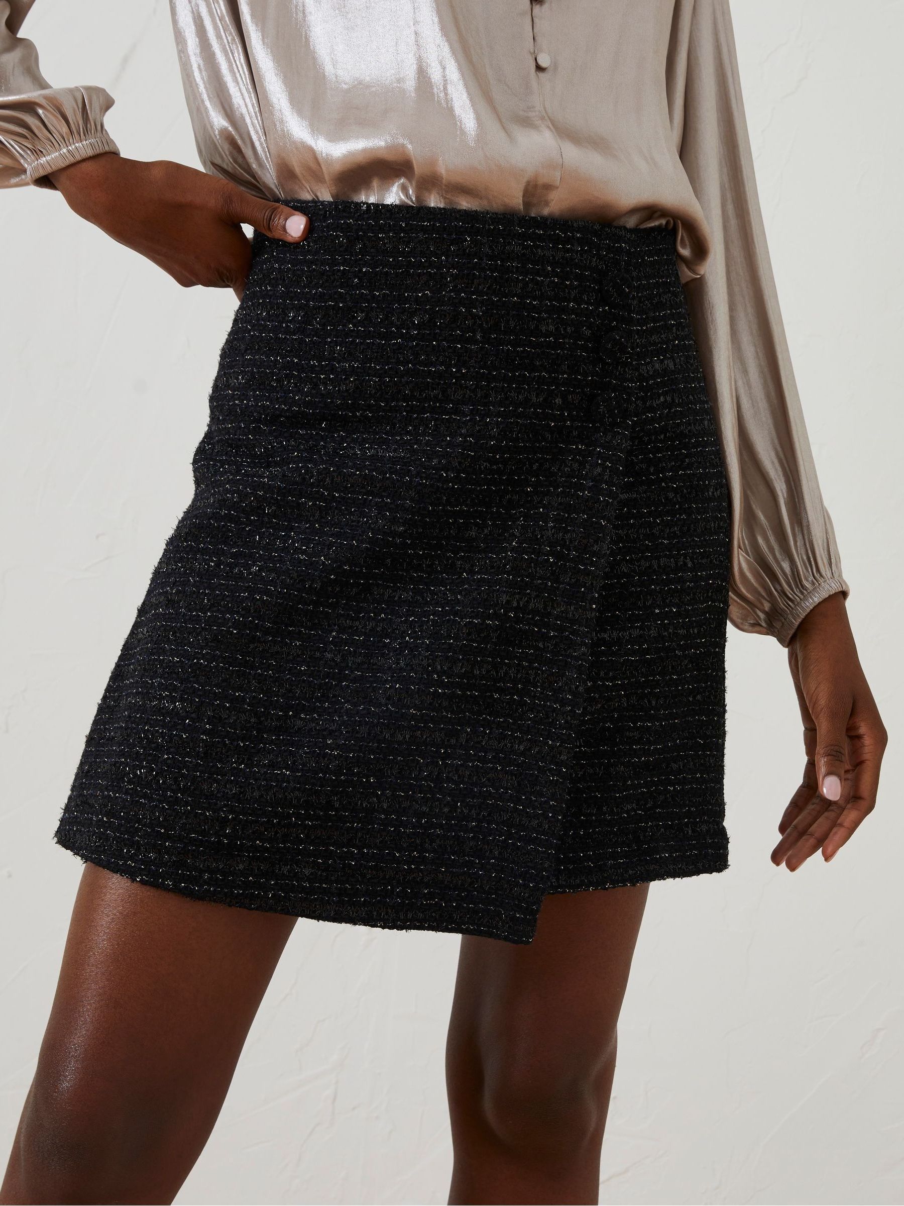 Black Lily Metallic Skirt - Image 1 of 6
