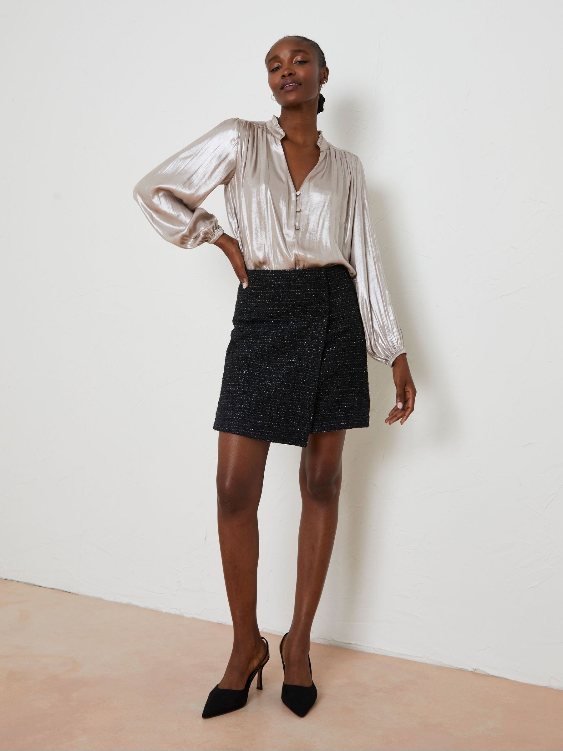 Black Lily Metallic Skirt - Image 3 of 6