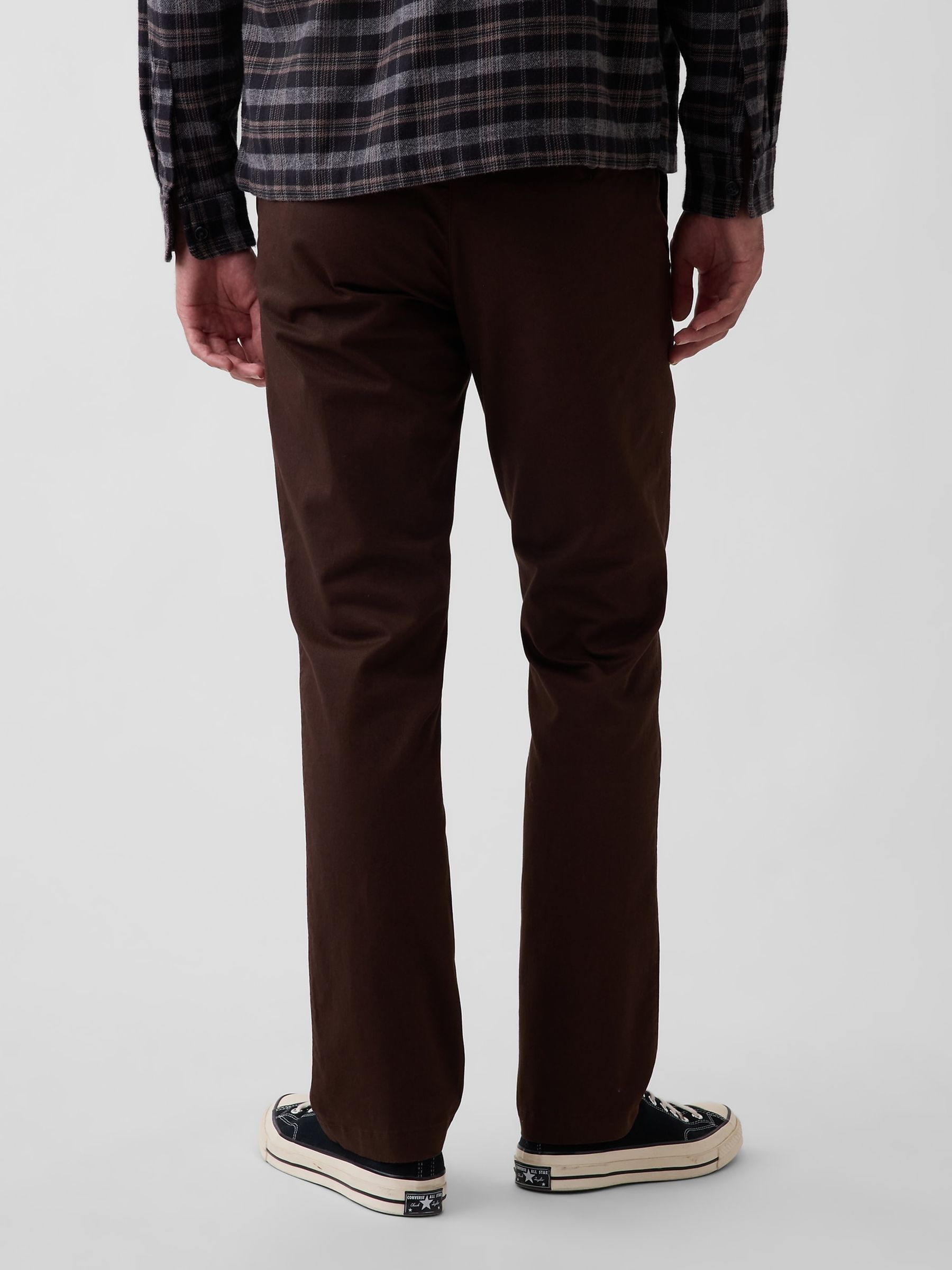Dark Brown Modern Straight Chinos - Image 2 of 6