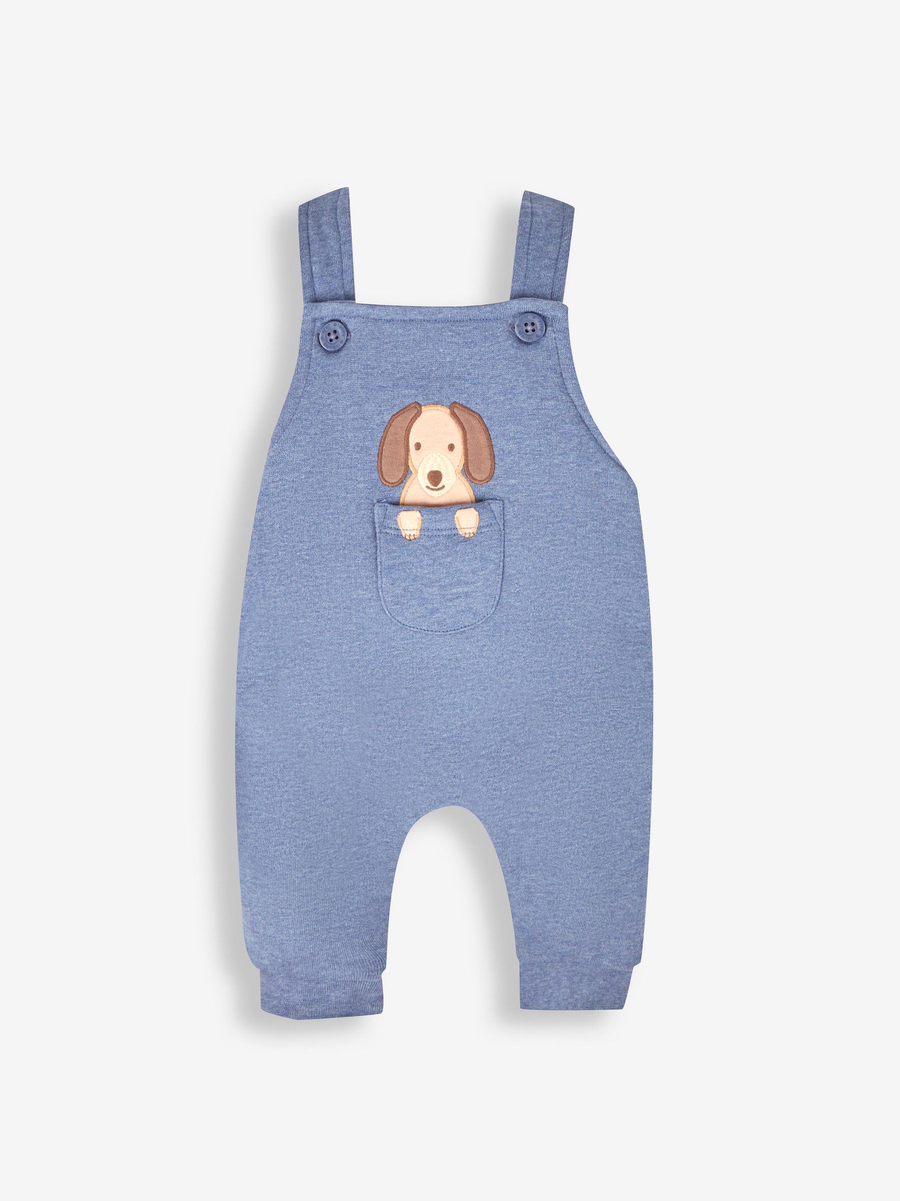 Indigo Blue Sausage Dog Boys' Sausage Dog Appliqué Pocket Dungarees & Top Set - Image 2 of 4