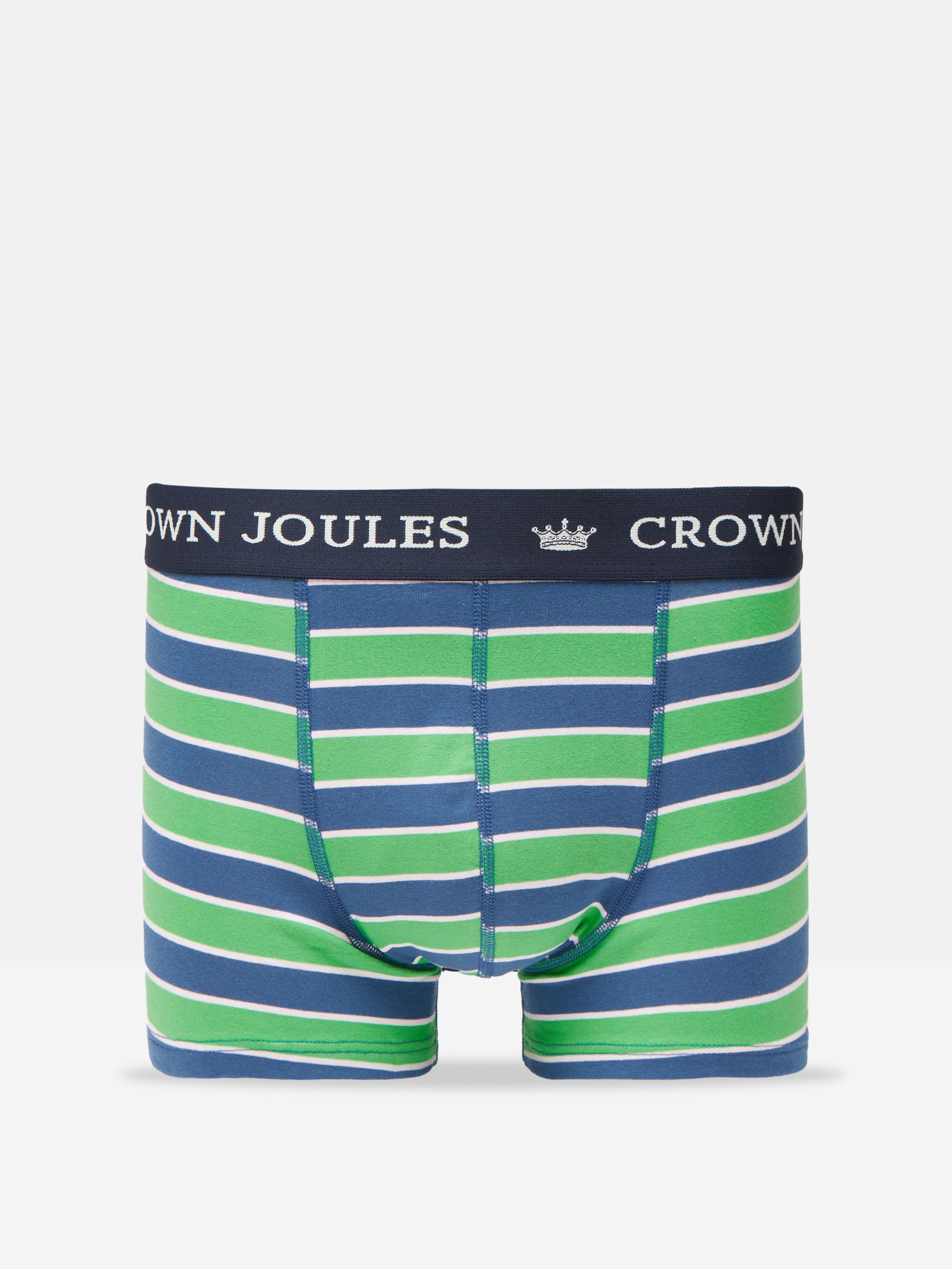 Crown Joules Green/Blue Pack of Two Cotton Boxers - Image 2 of 4