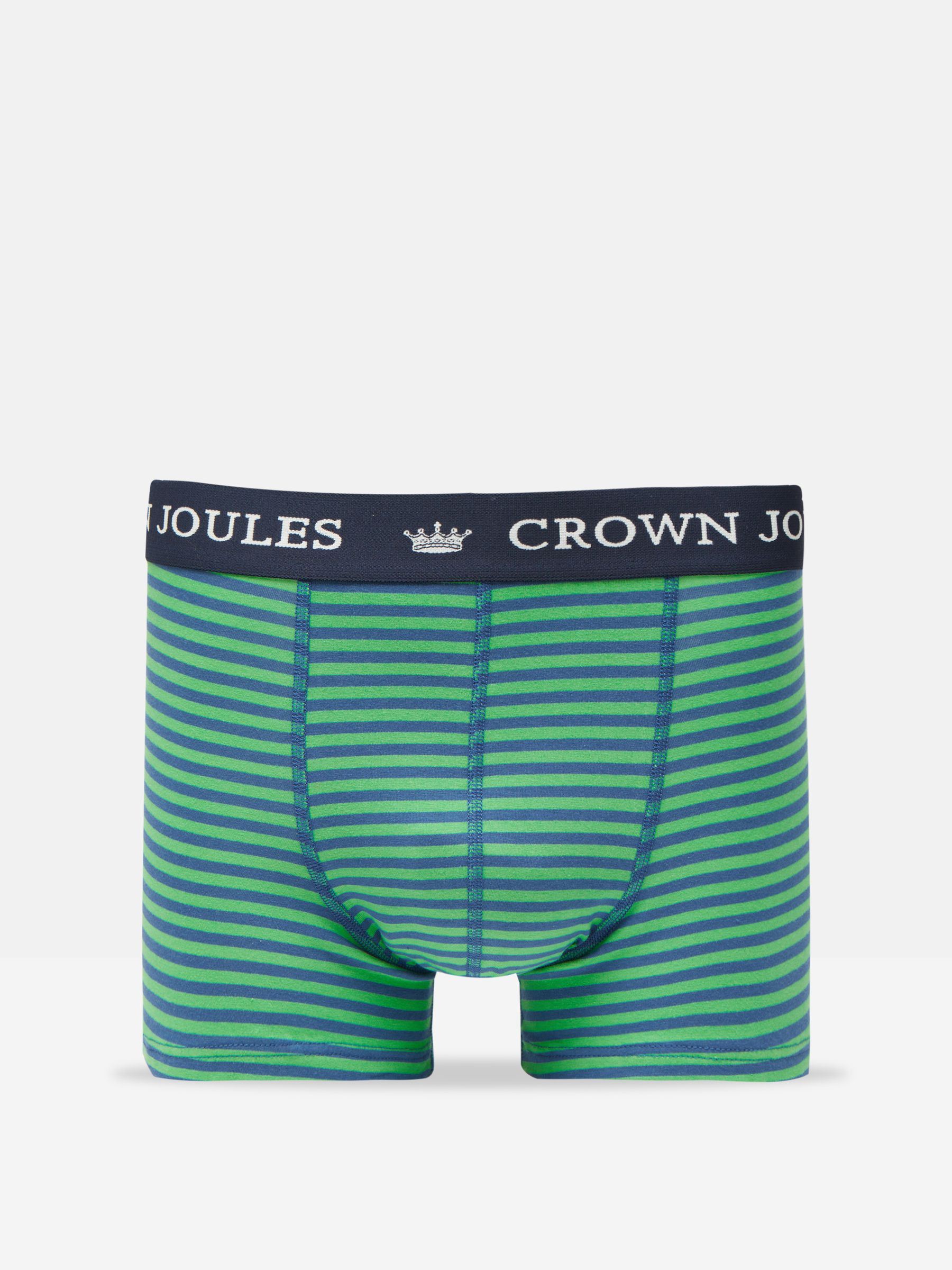 Crown Joules Green/Blue Pack of Two Cotton Boxers - Image 3 of 4