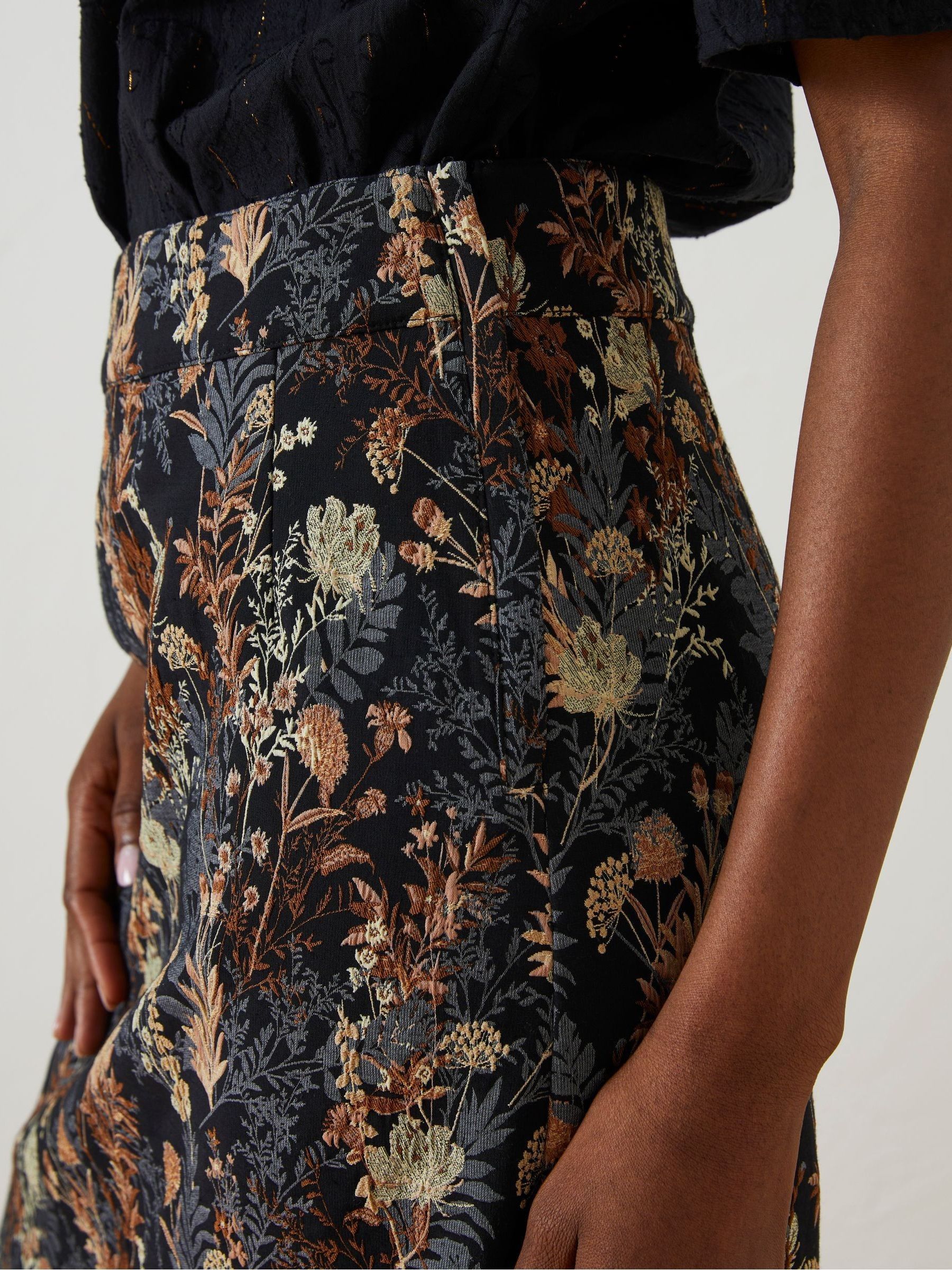 Black Cally Jacquard Skirt - Image 4 of 5