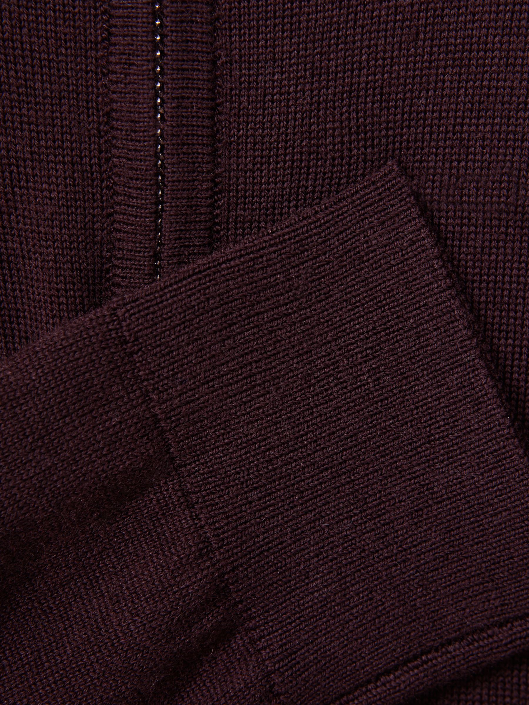 3-9 yrs Quarter Zip Merino Wool Jumper in Bordeaux - Image 7 of 7