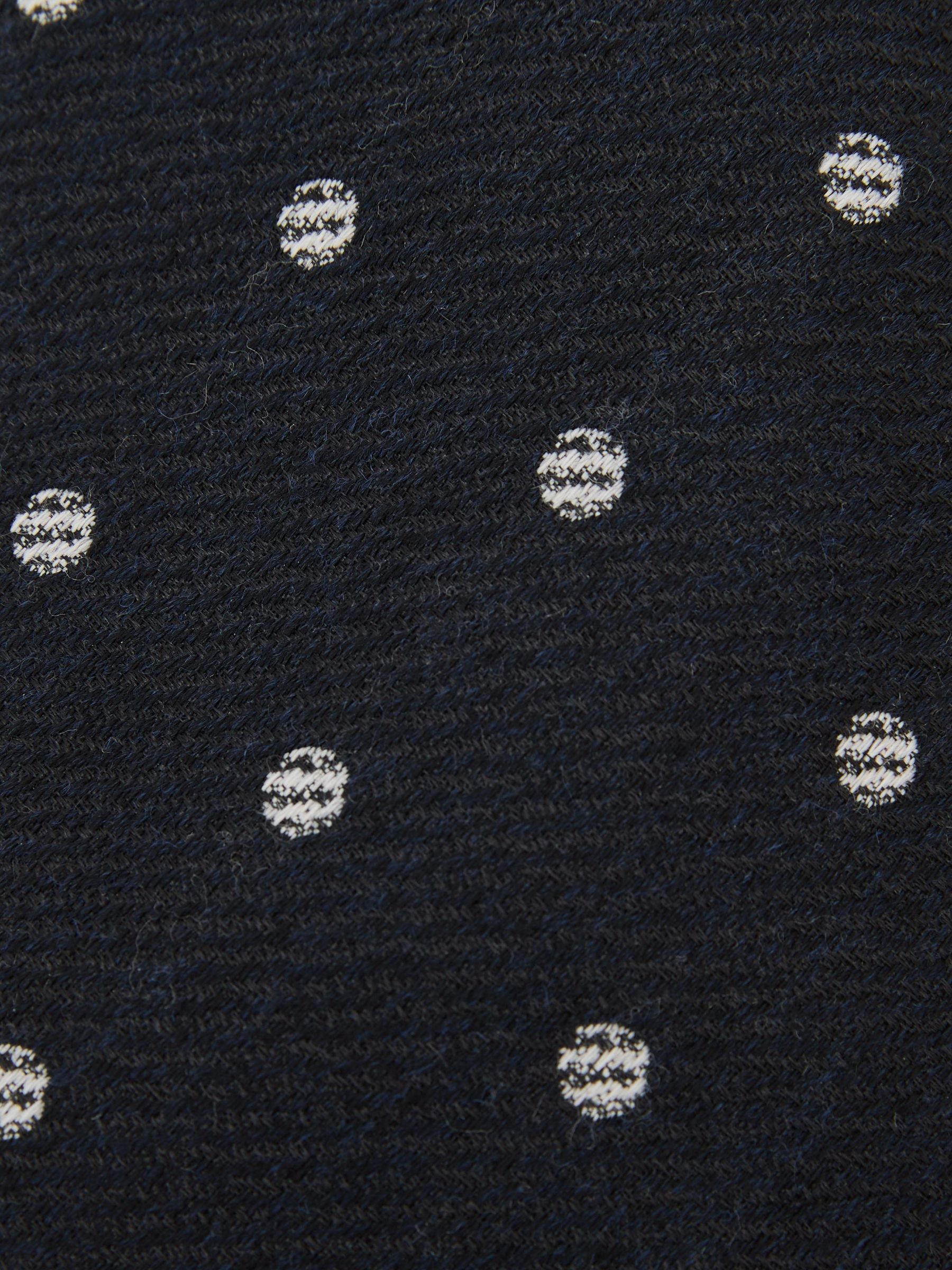 Wool-Silk Textured Polka-Dot Tie in Navy - Image 5 of 5