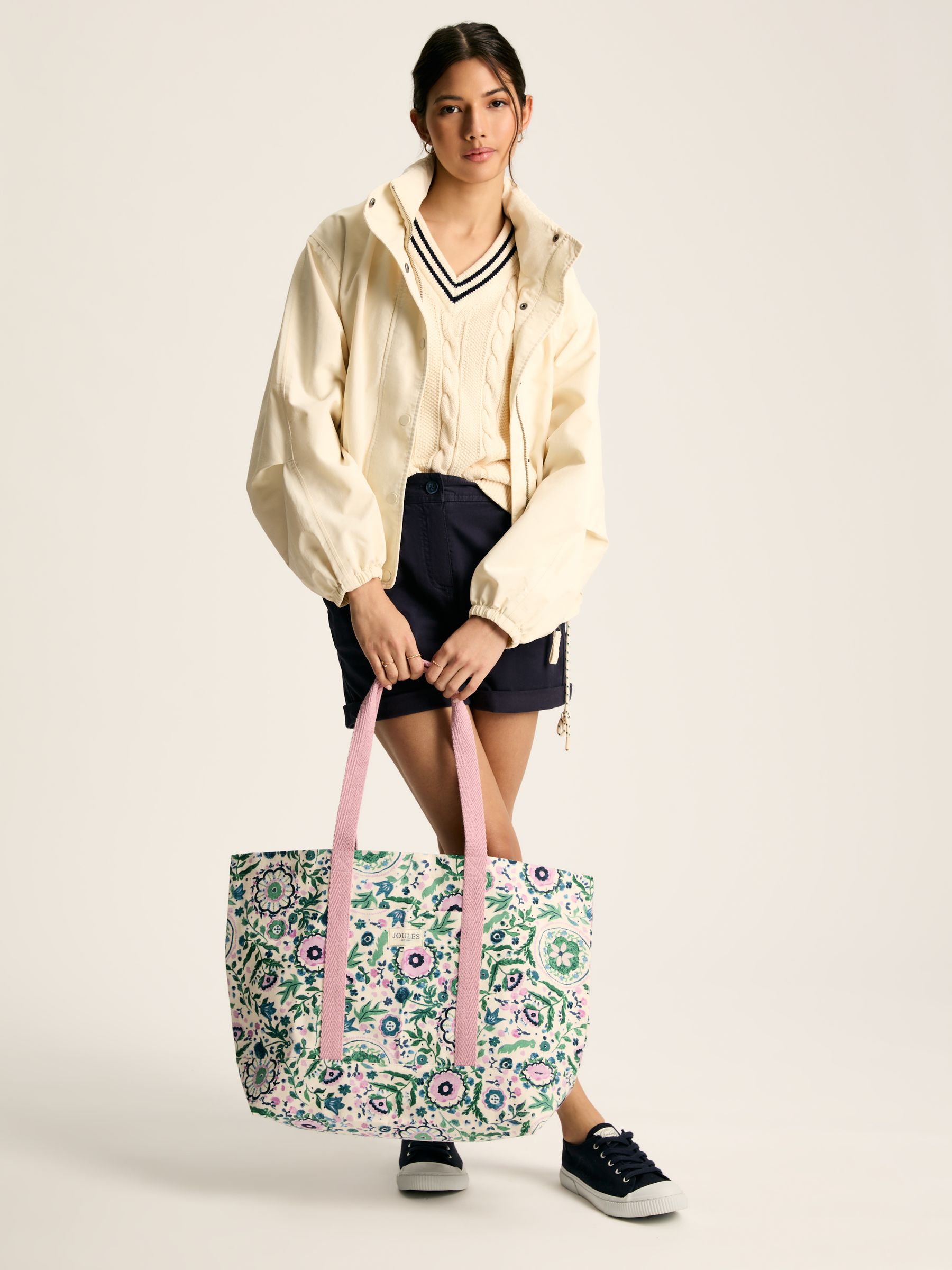 Promenade Floral Canvas Beach Bag - Image 2 of 6