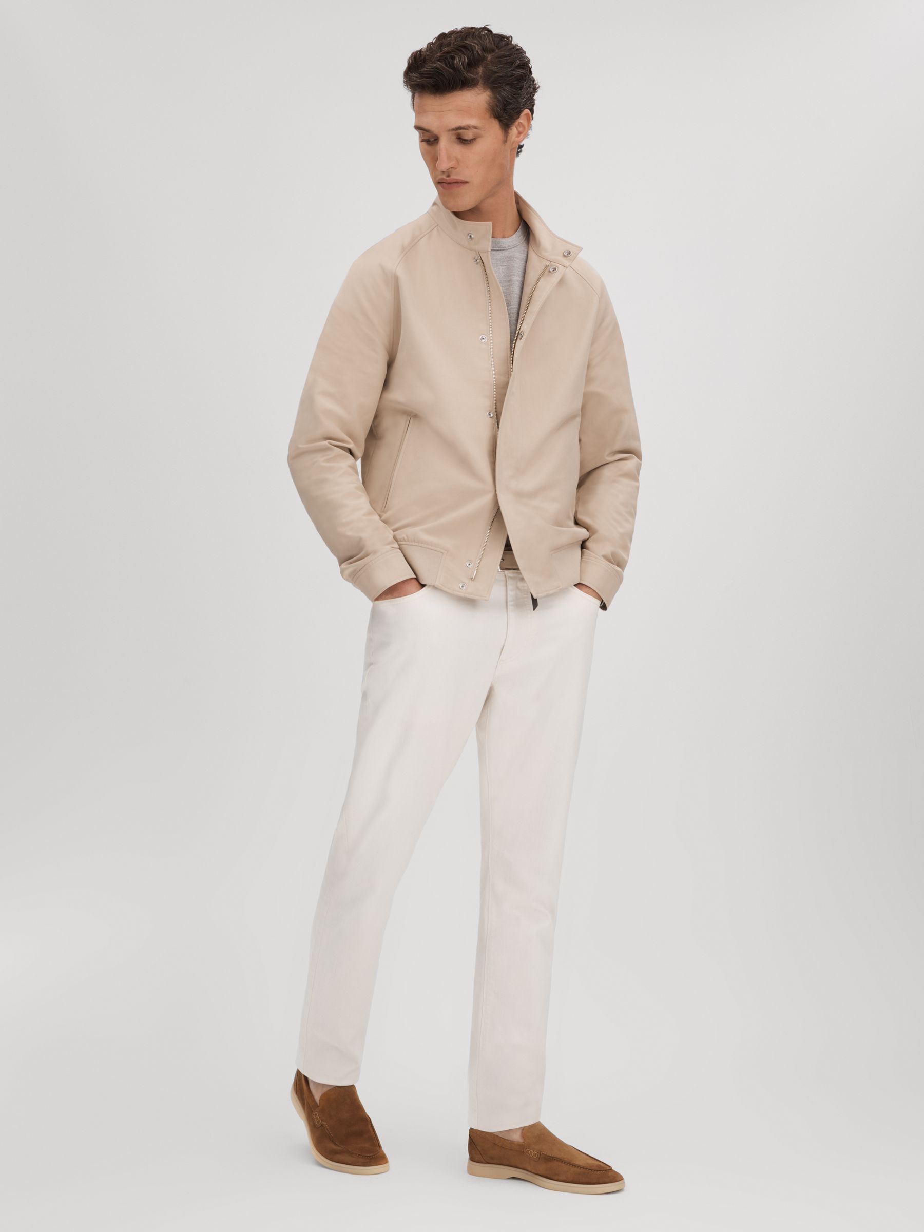Suede Slip-On Loafers in Stone - Image 2 of 5