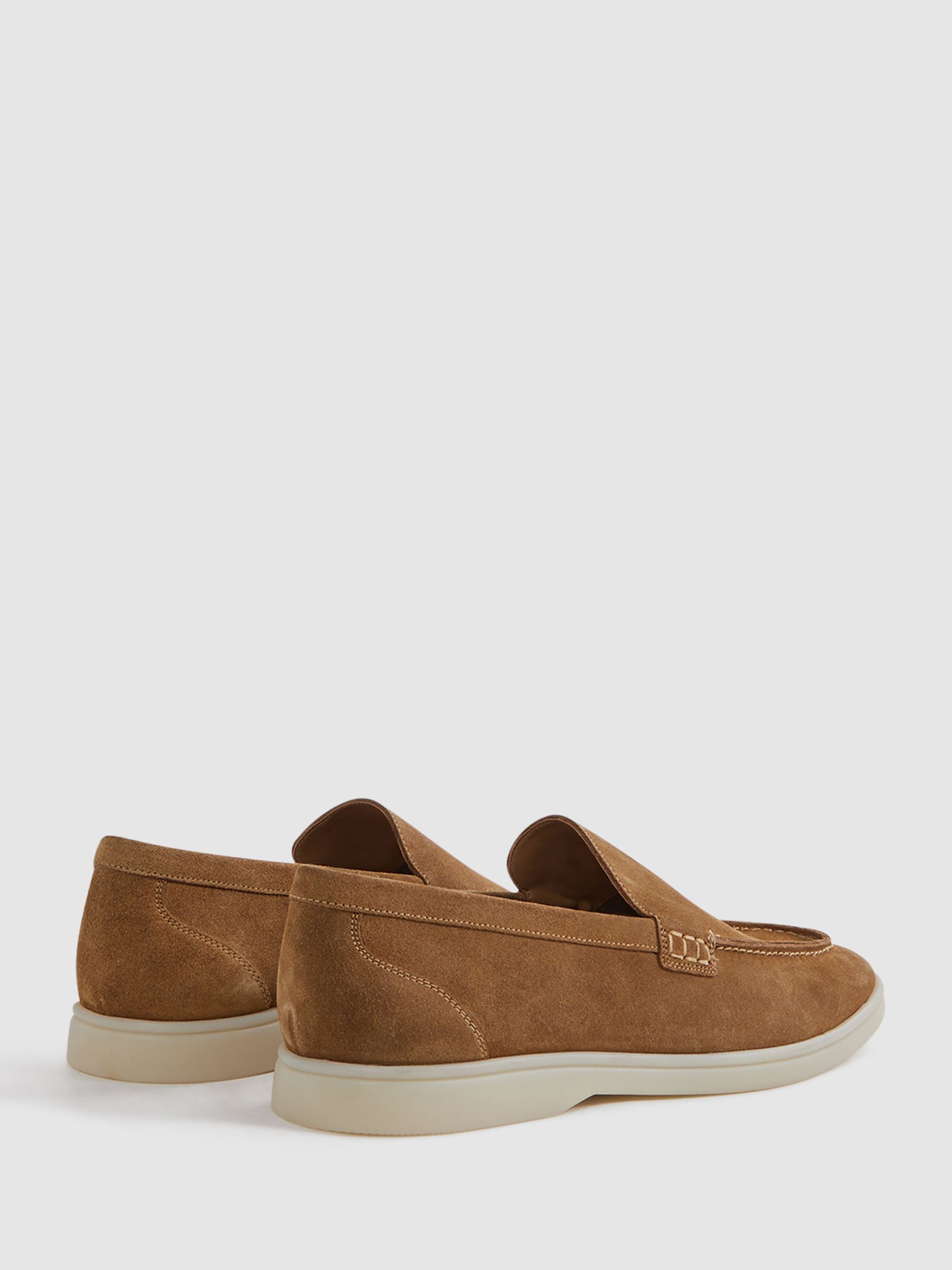 Reiss KASON-SLIP ON SUEDE LOAFE STONE Men’s Size 12 New Reiss Suede Slip-On Loafers in Stone - REISS main image 4