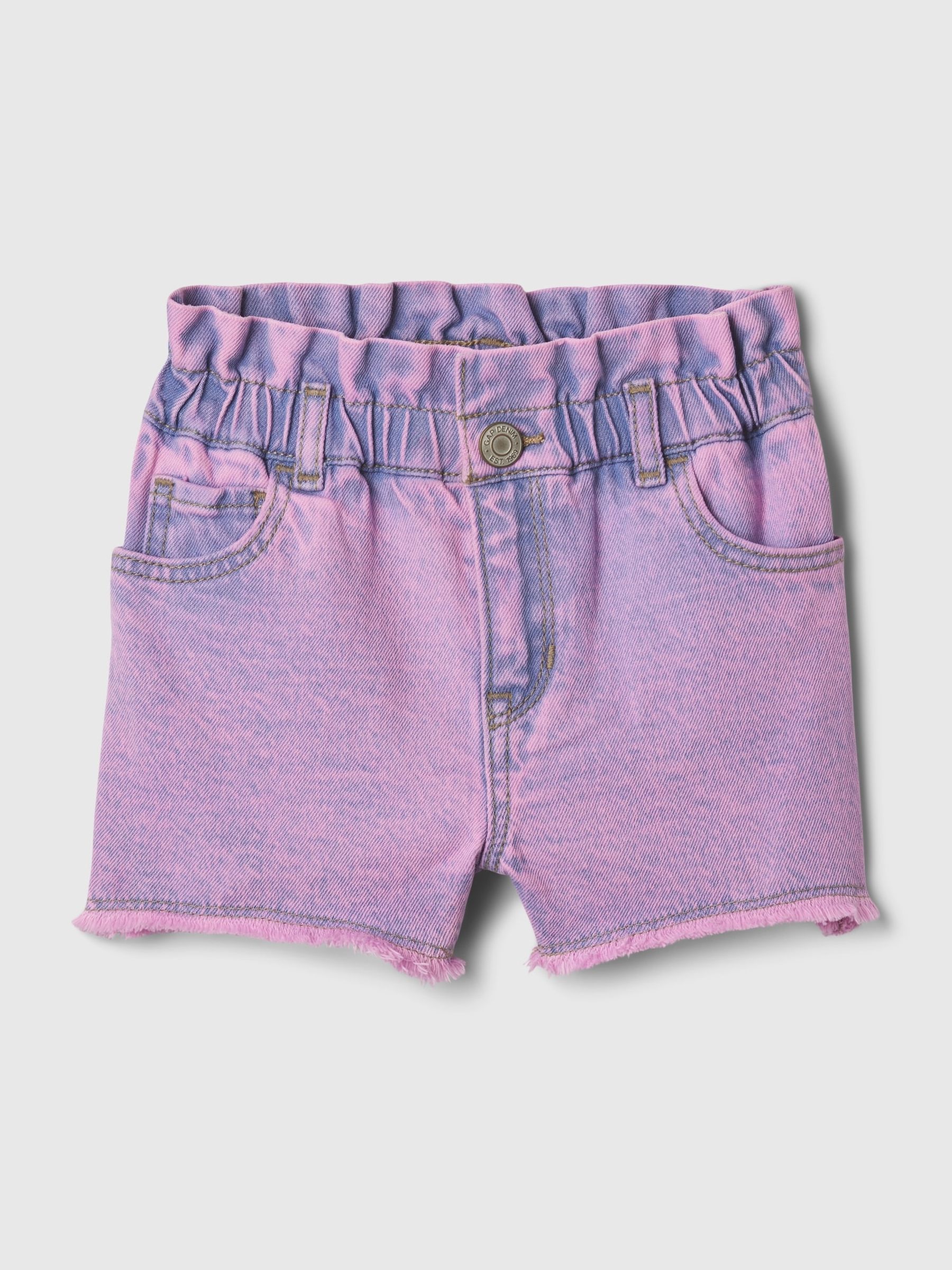 Pink Denim Baby Ruffle Mom Shorts (6mths-5yrs) - Image 1 of 1