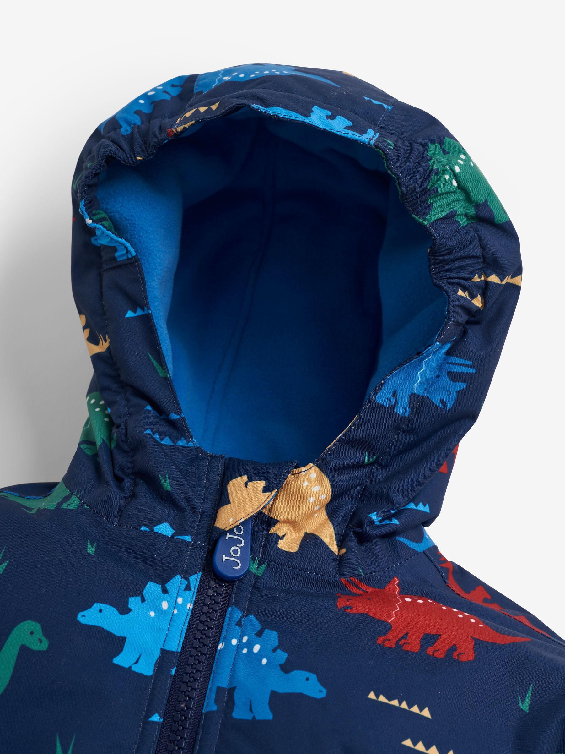 Navy Dinosaur Reversible Fleece Lined Jacket - Image 5 of 9