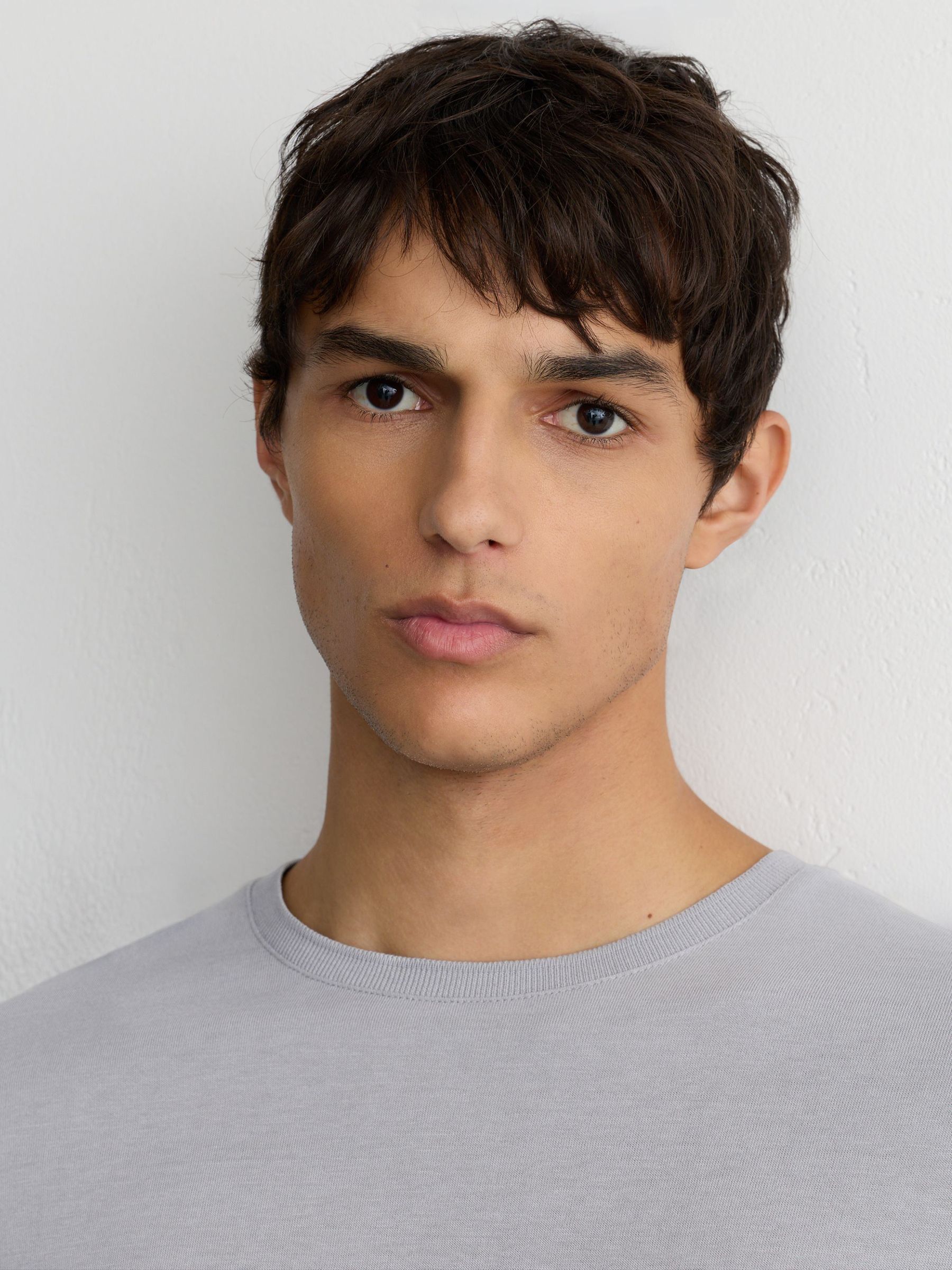 Cotton-Modal Crew-Neck Modern-Fit T-Shirt in Light Blue - Image 1 of 7