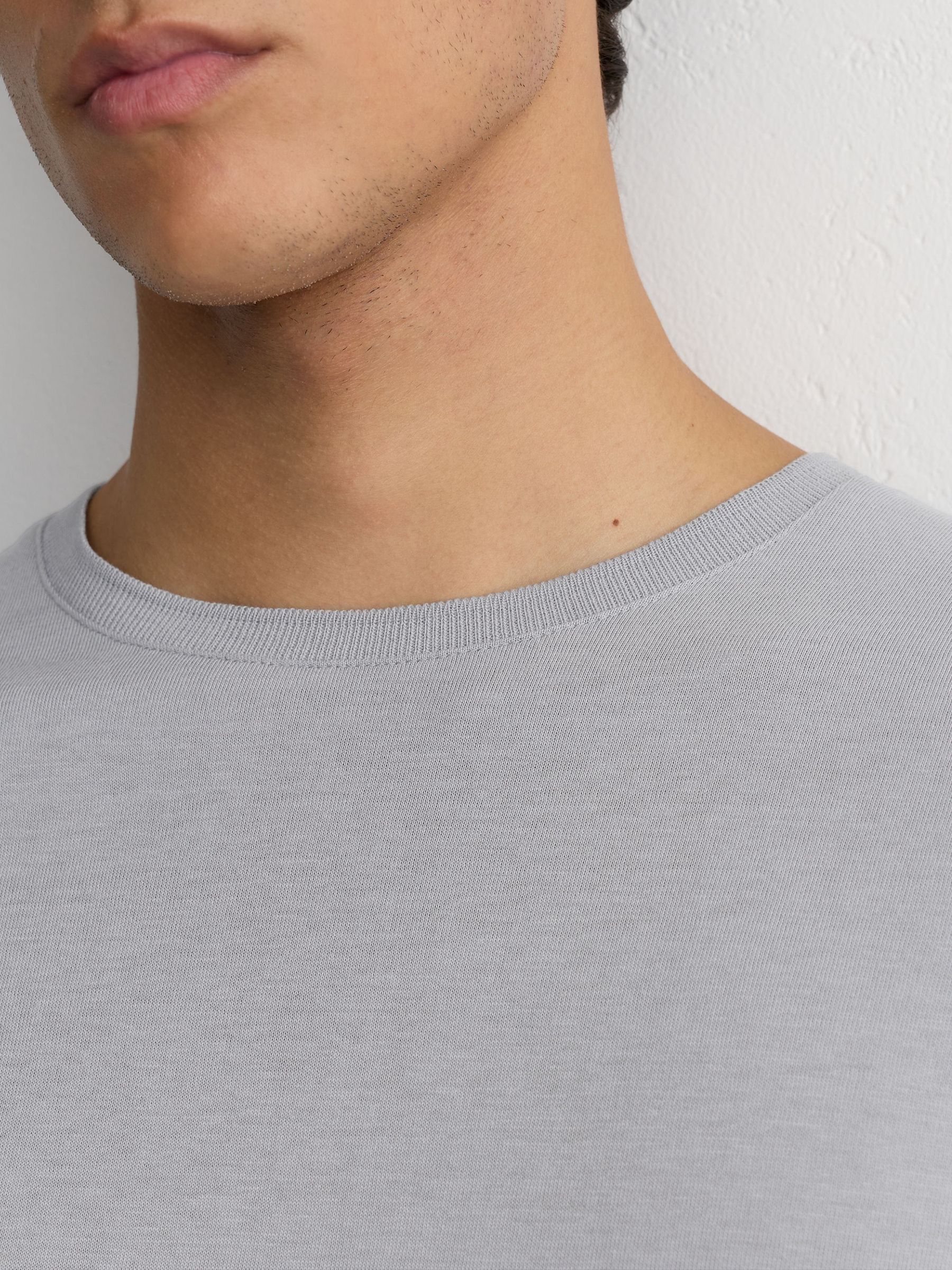 Cotton-Modal Crew-Neck Modern-Fit T-Shirt in Light Blue - Image 5 of 7