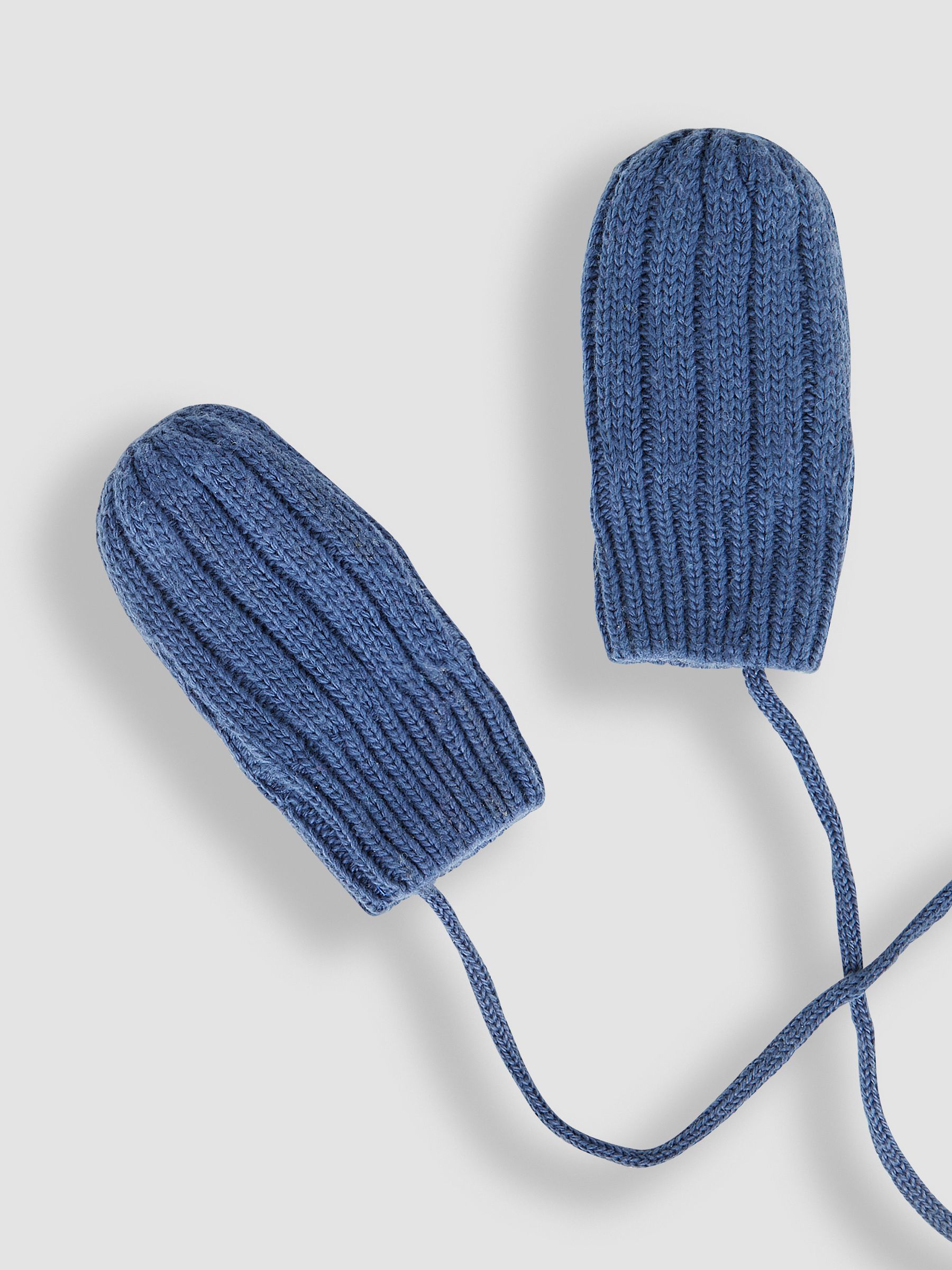 Indigo Blue Mittens with String - Image 3 of 3