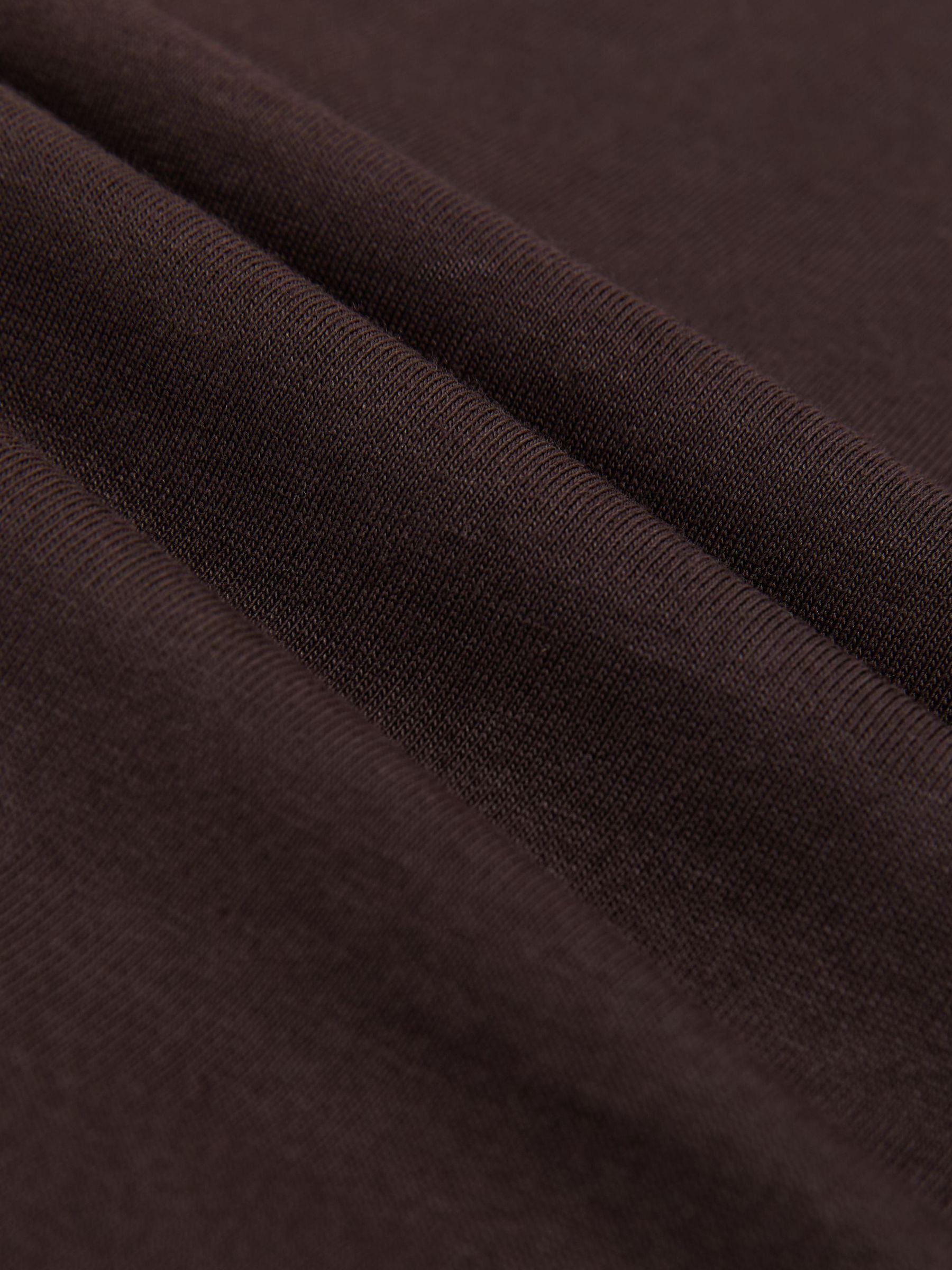 T-shirt à col rond coupe moderne en coton-modal, marron foncé - Image 6 de 6