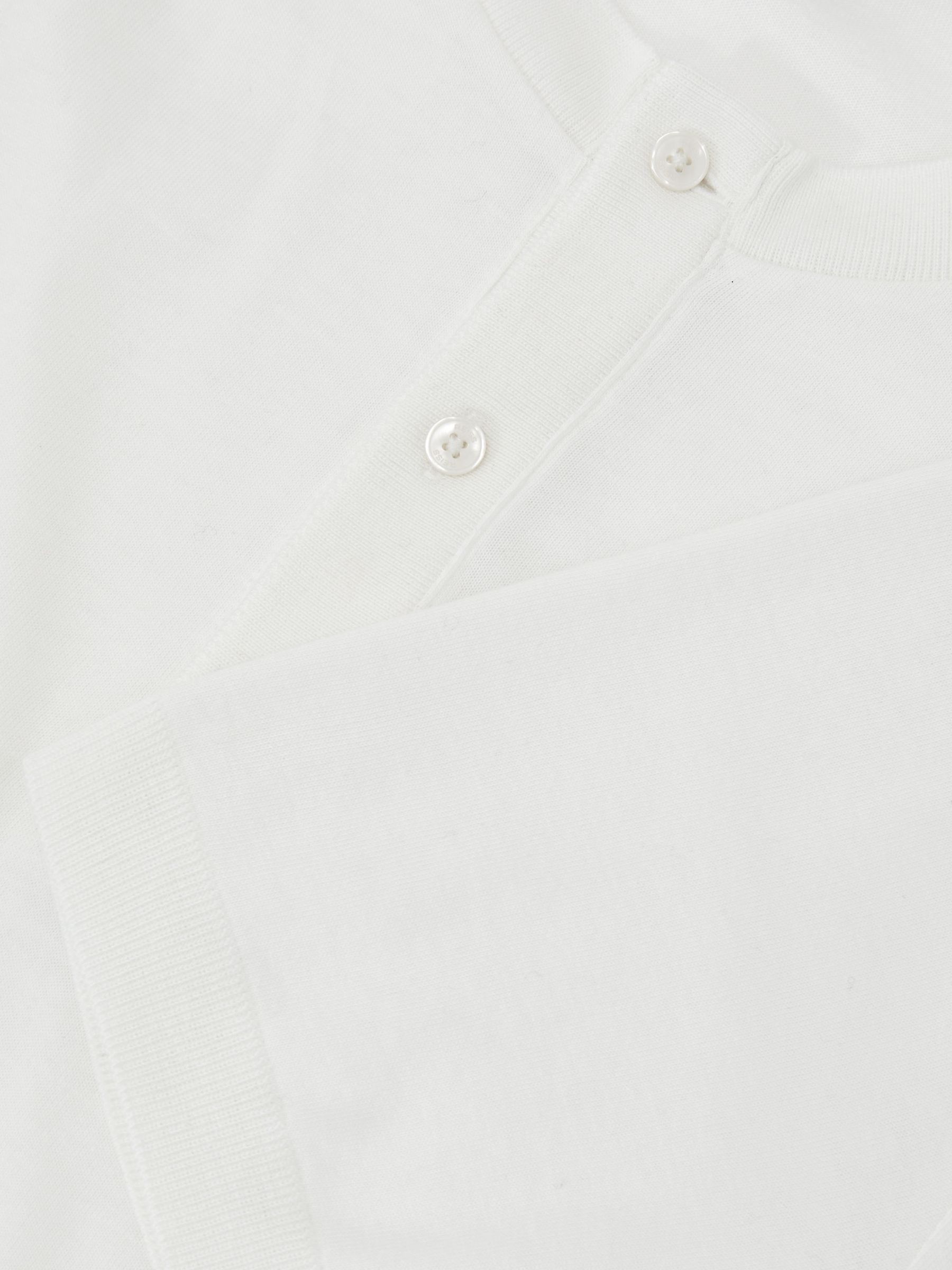 Cotton-Modal Tailored-Fit Henley T-Shirt in White - Image 7 of 7