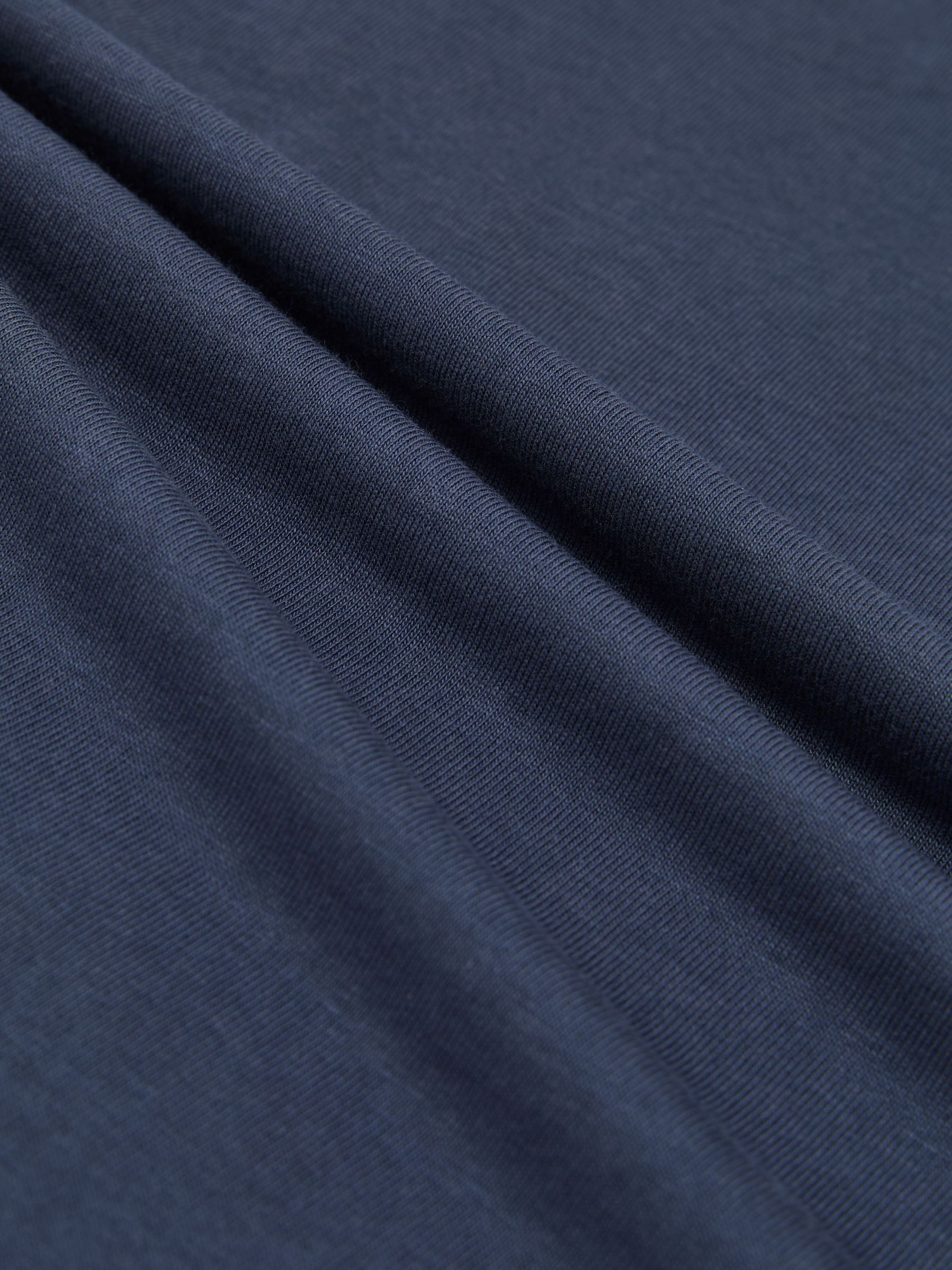 Cotton-Modal V-Neck Tailored-Fit T-Shirt in Airforce Blue - Image 6 de 6