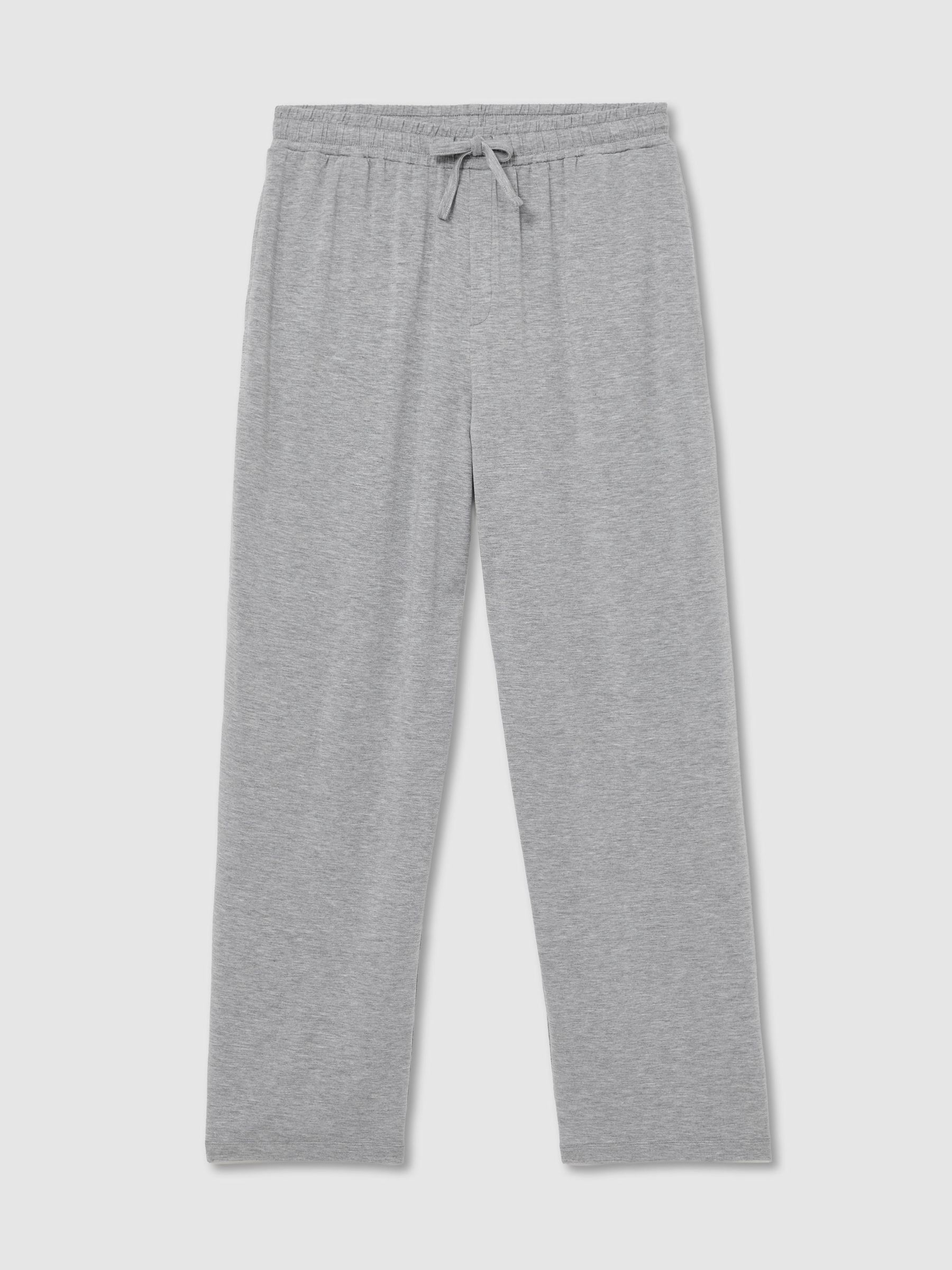 Lyocell-Modal Drawstring Lounge Joggers in Grey Melange - Image 2 of 6