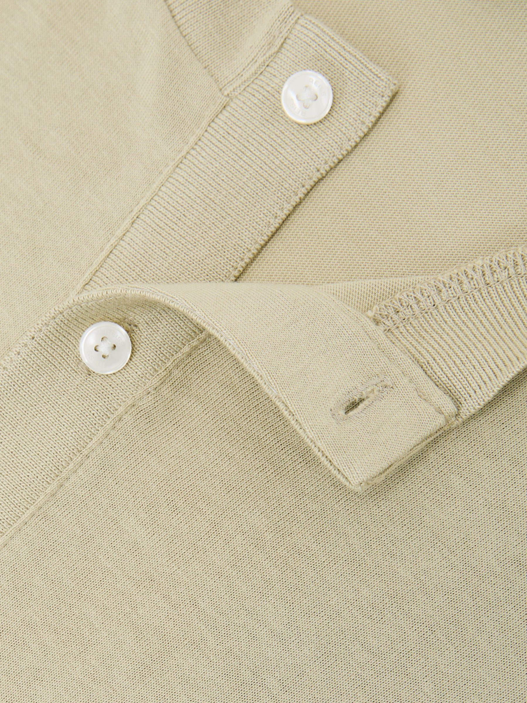 Cotton-Modal Tailored-Fit Henley T-Shirt in Green - Image 6 of 6