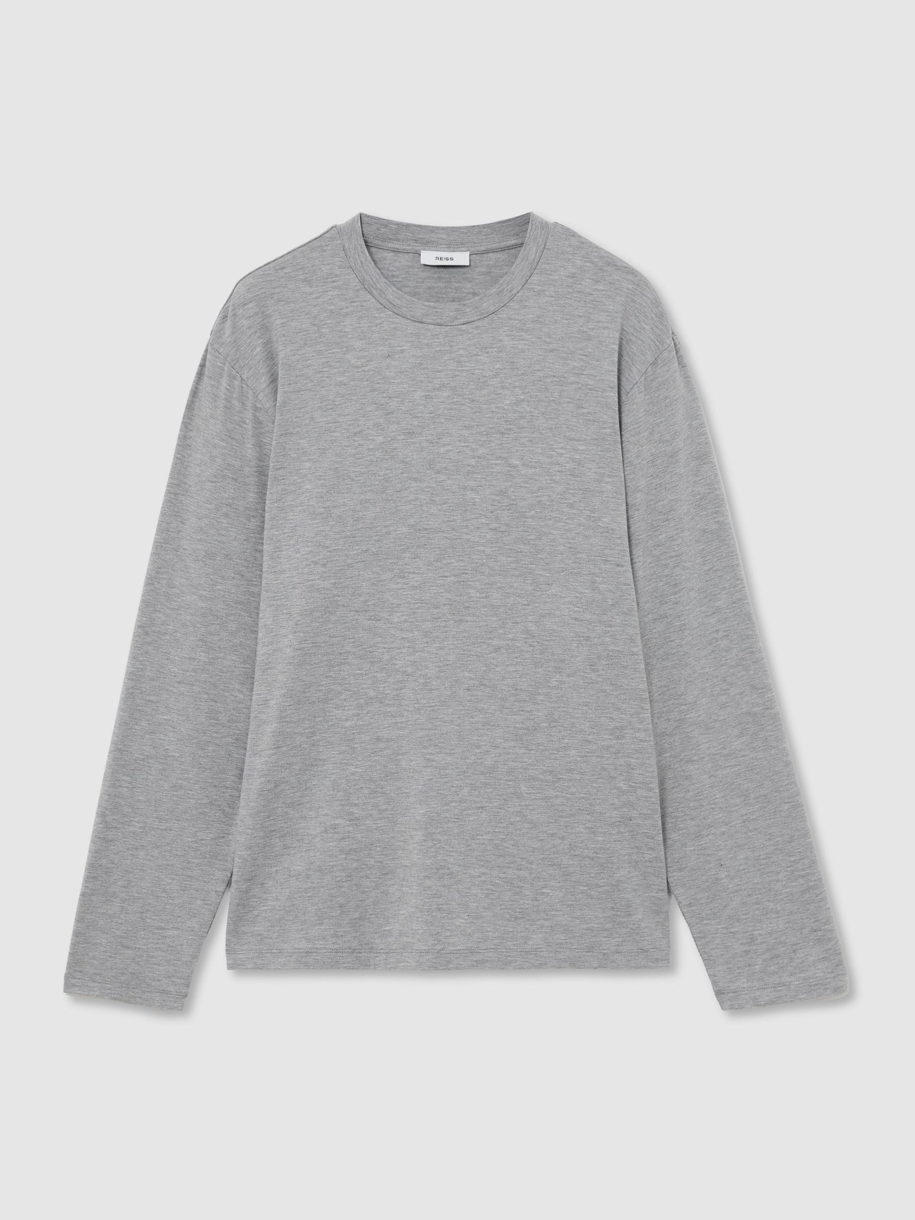 Lyocell-Modal Crew-Neck Lounge T-Shirt in Grey Melange - Image 2 of 7