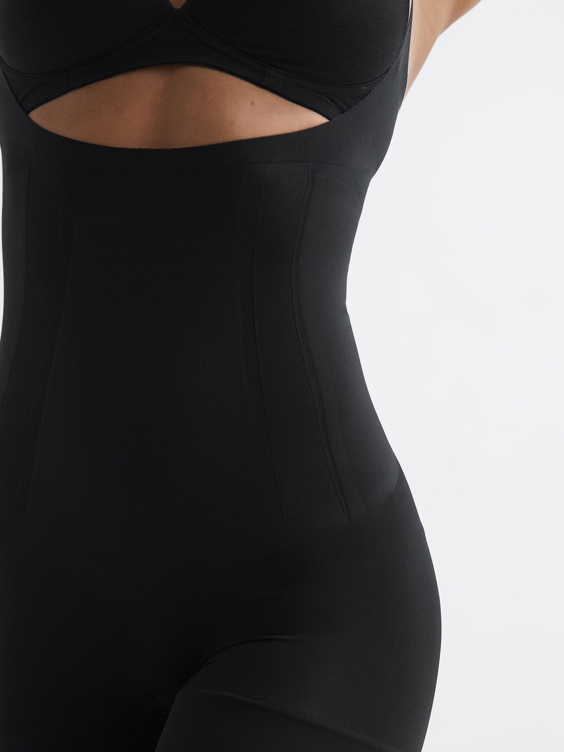 Spanx Shapewear Open-Bust Mid-Thigh Bodysuit in Black - Image 3 of 4