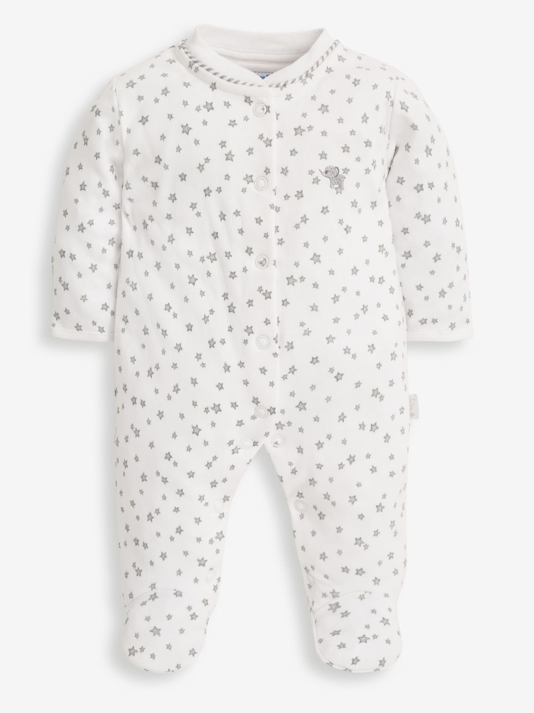 Grey Elephant 2-Piece Baby Sleepsuit & Velour Jacket Set - Image 2 of 8