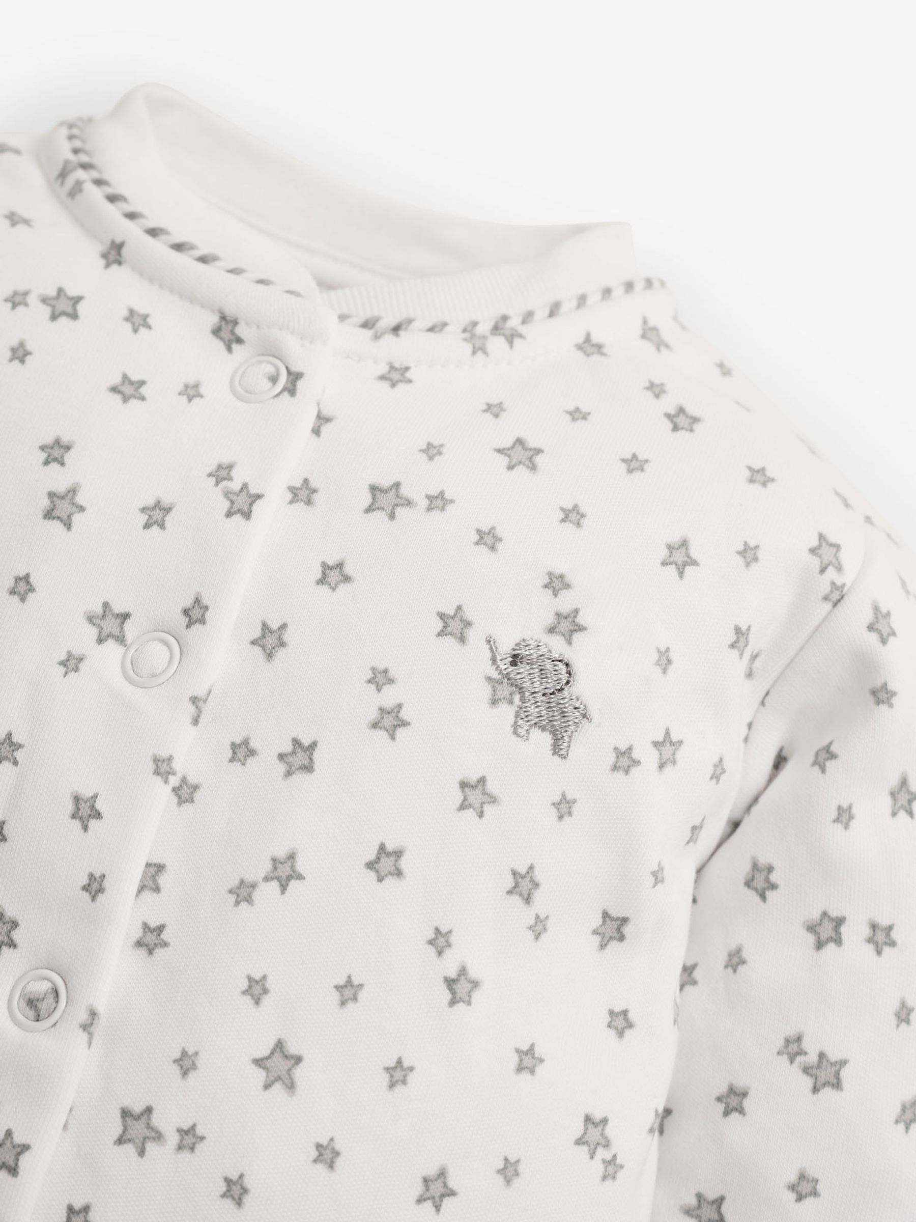 Grey Elephant 2-Piece Baby Sleepsuit & Velour Jacket Set - Image 6 of 8