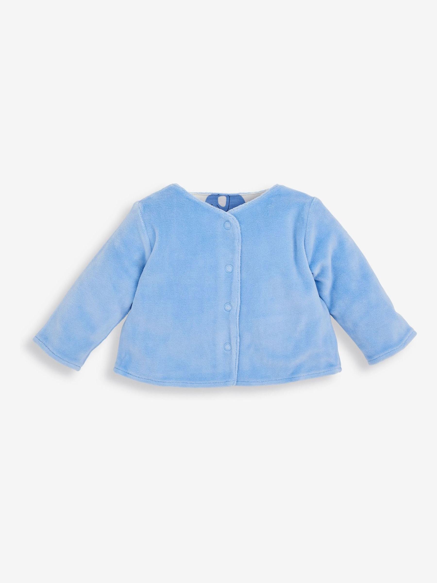 2-Piece Blue Sleepsuit & Velour Jacket Set in Safari - Image 3 of 5