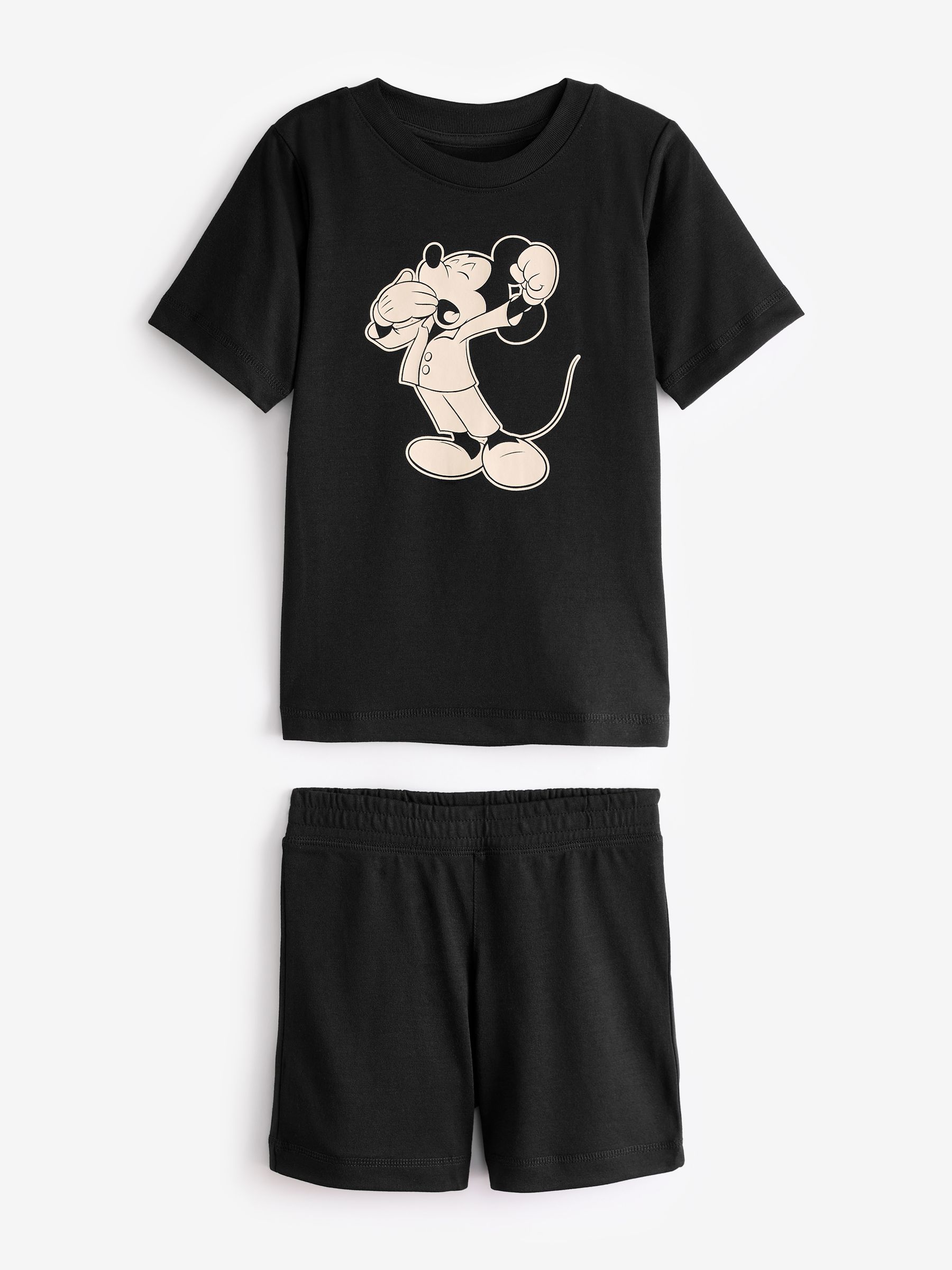 Black Disney Mickey Mouse Short Sleeve Pyjama Set (4-13yrs) - Image 1 of 1