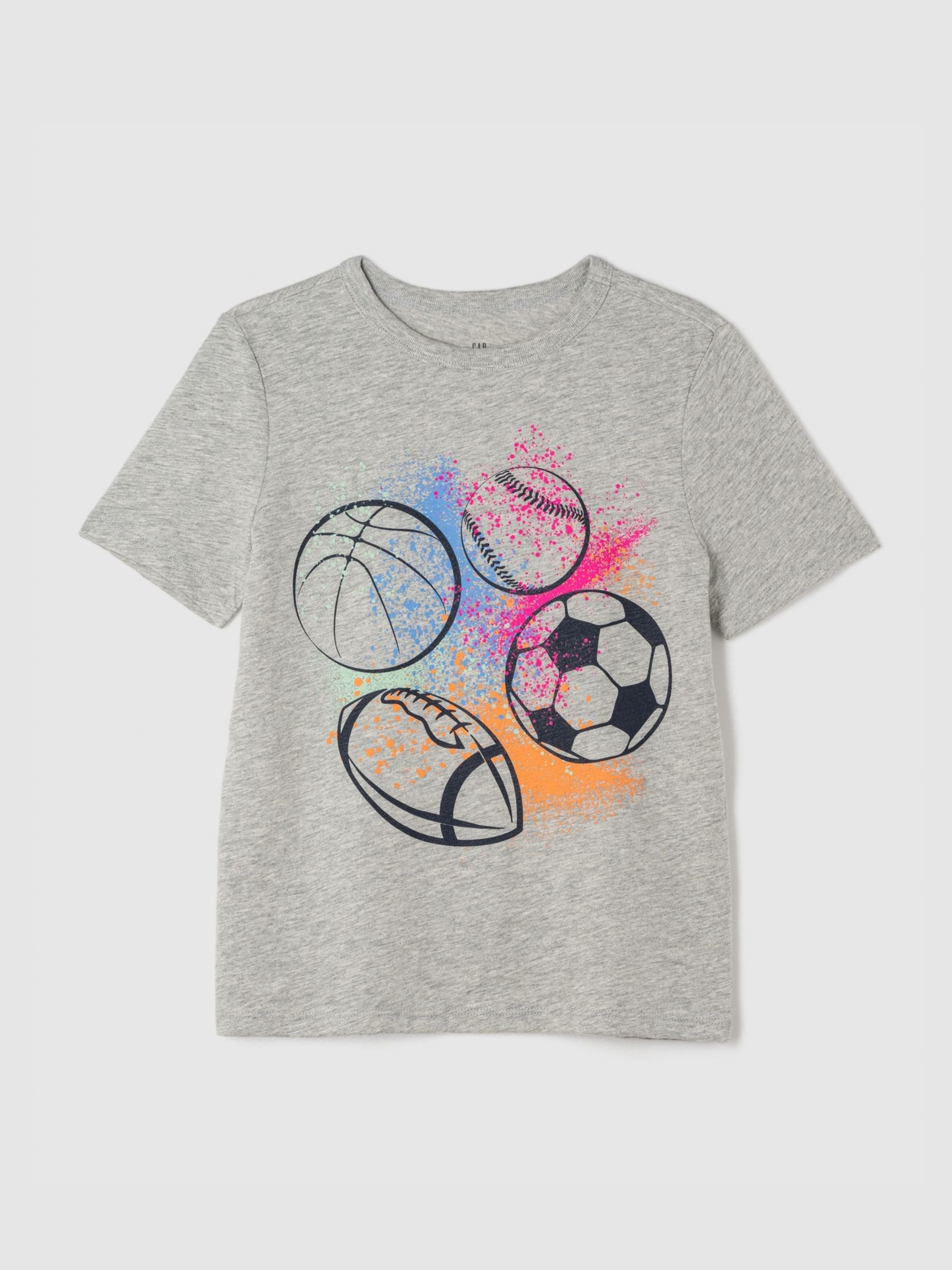 Grey Sports Cartoon Graphic Short Sleeve Crew Neck T-Shirt (4-13yrs) - Image 1 of 1