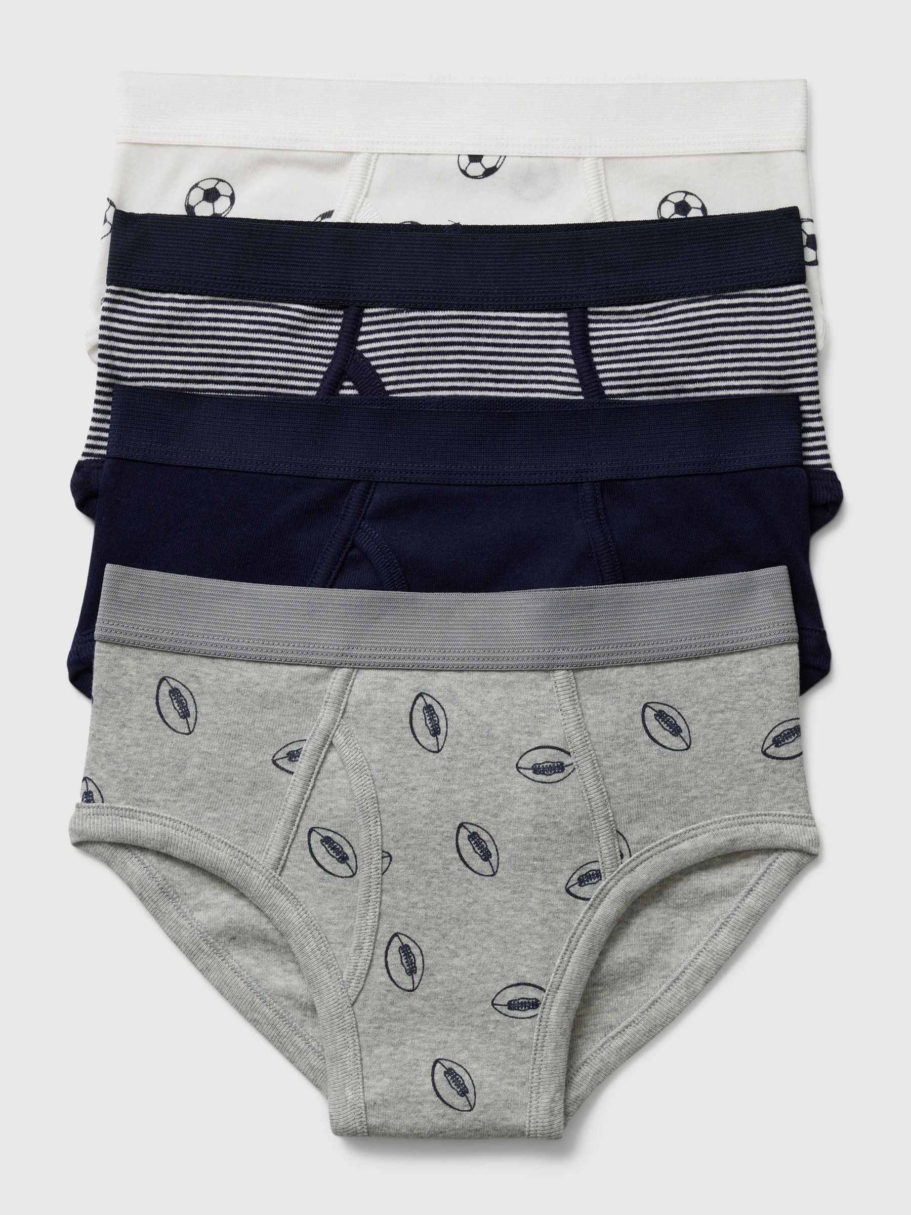 Blue 4-Pack Organic Cotton Briefs - Image 1 of 1