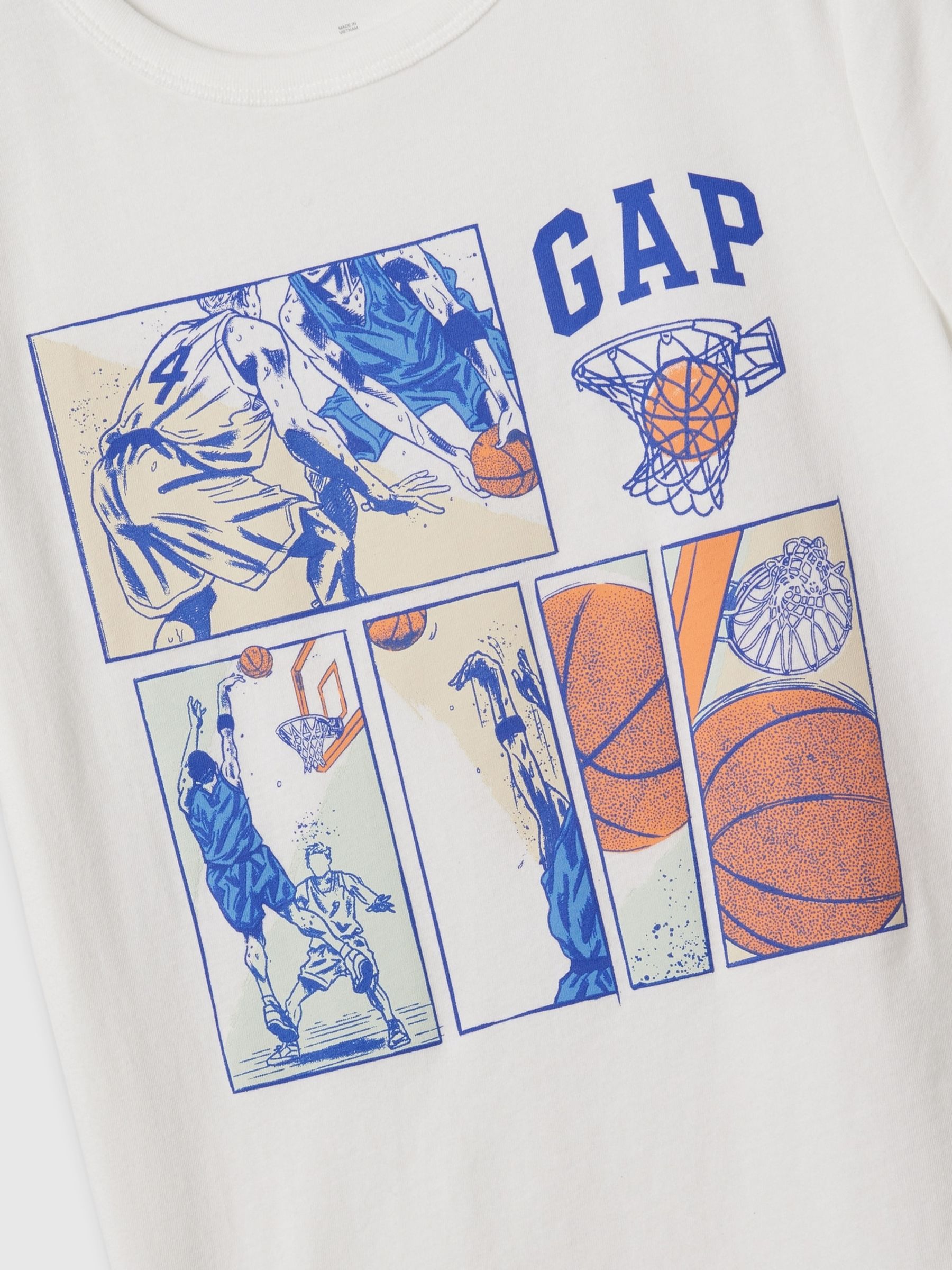 White Basketball Logo Graphic Short Sleeve Crew Neck T-Shirt (4-13yrs) - Image 3 of 4