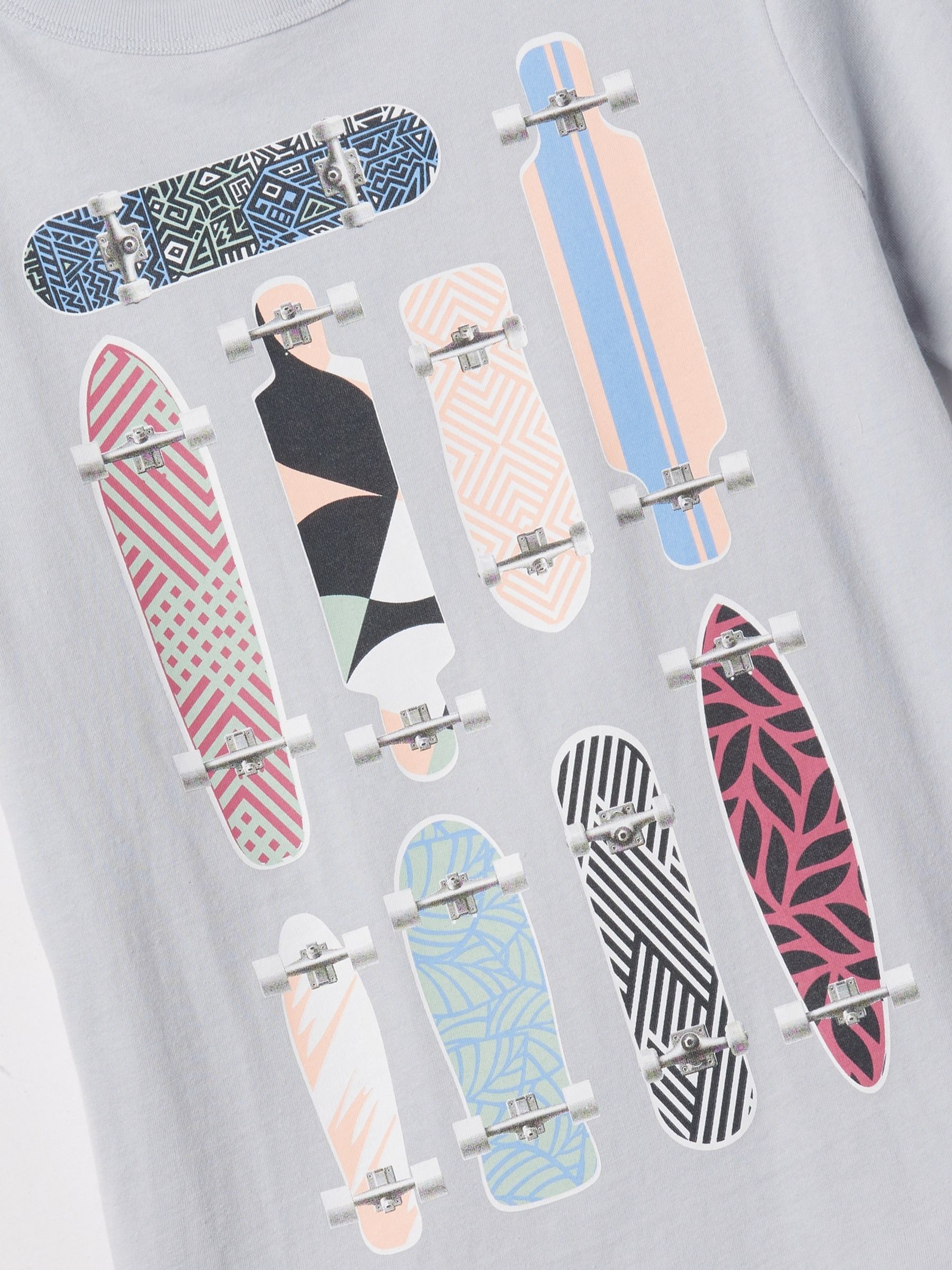 Grey Skater Graphic Short Sleeve Crew Neck T-Shirt (4-13yrs) - Image 2 of 2