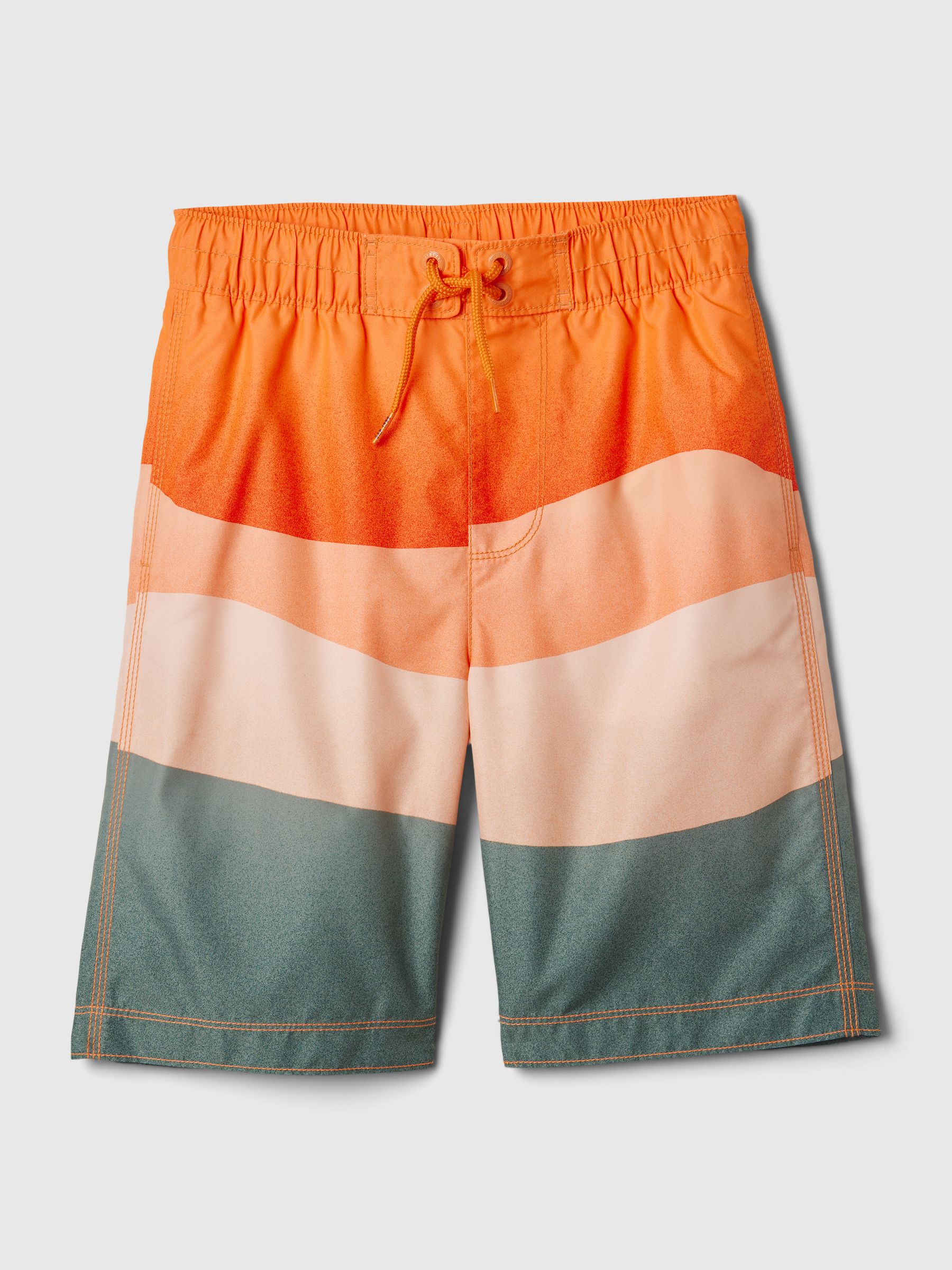 Orange Colourblock Swim Boardshorts (4-13yrs) - Image 1 of 1