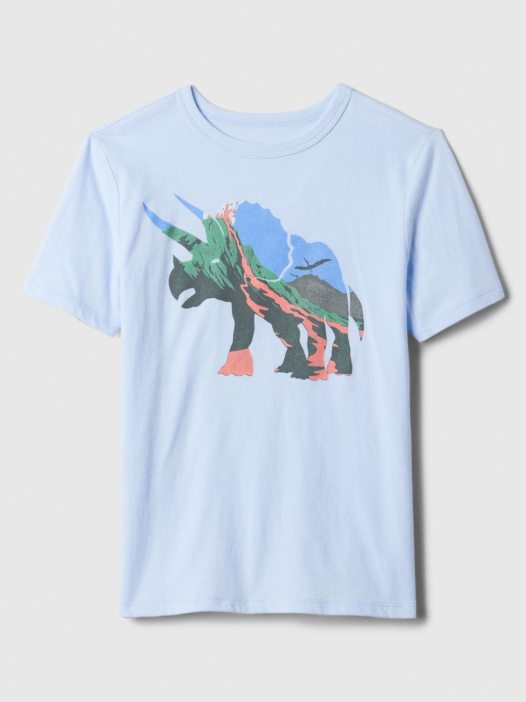 Blue Dino Graphic Short Sleeve Crew Neck T-Shirt (4-13yrs) - Image 1 of 1